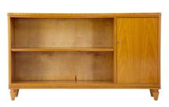 Scandinavian 1950s Elm Low Bookcase Cabinet
