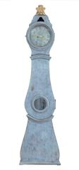 19th Century Swedish Blue Painted Longcase Mora Clock