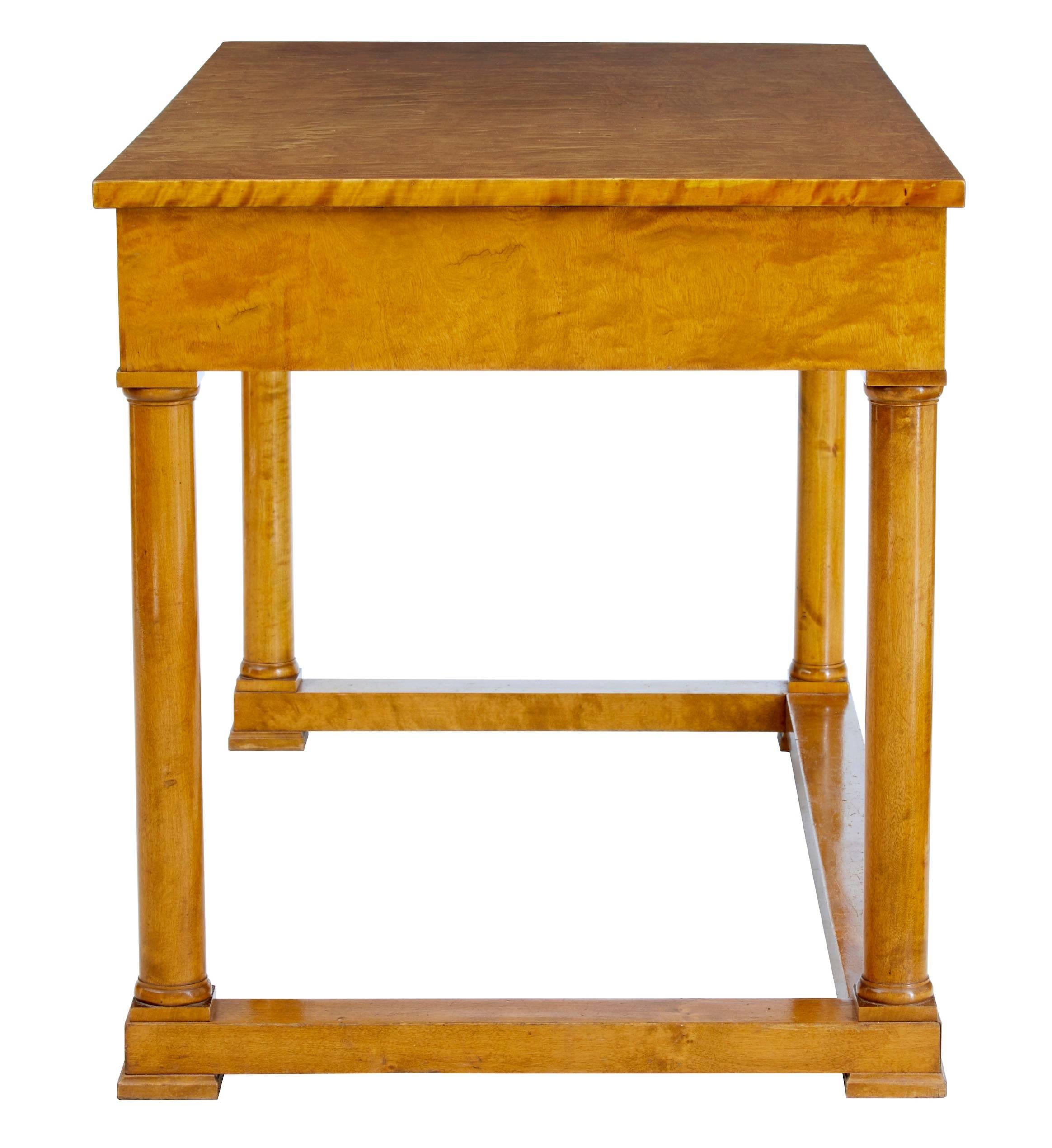 European 19th Century Empire Revival Swedish Birch Desk Writing Table