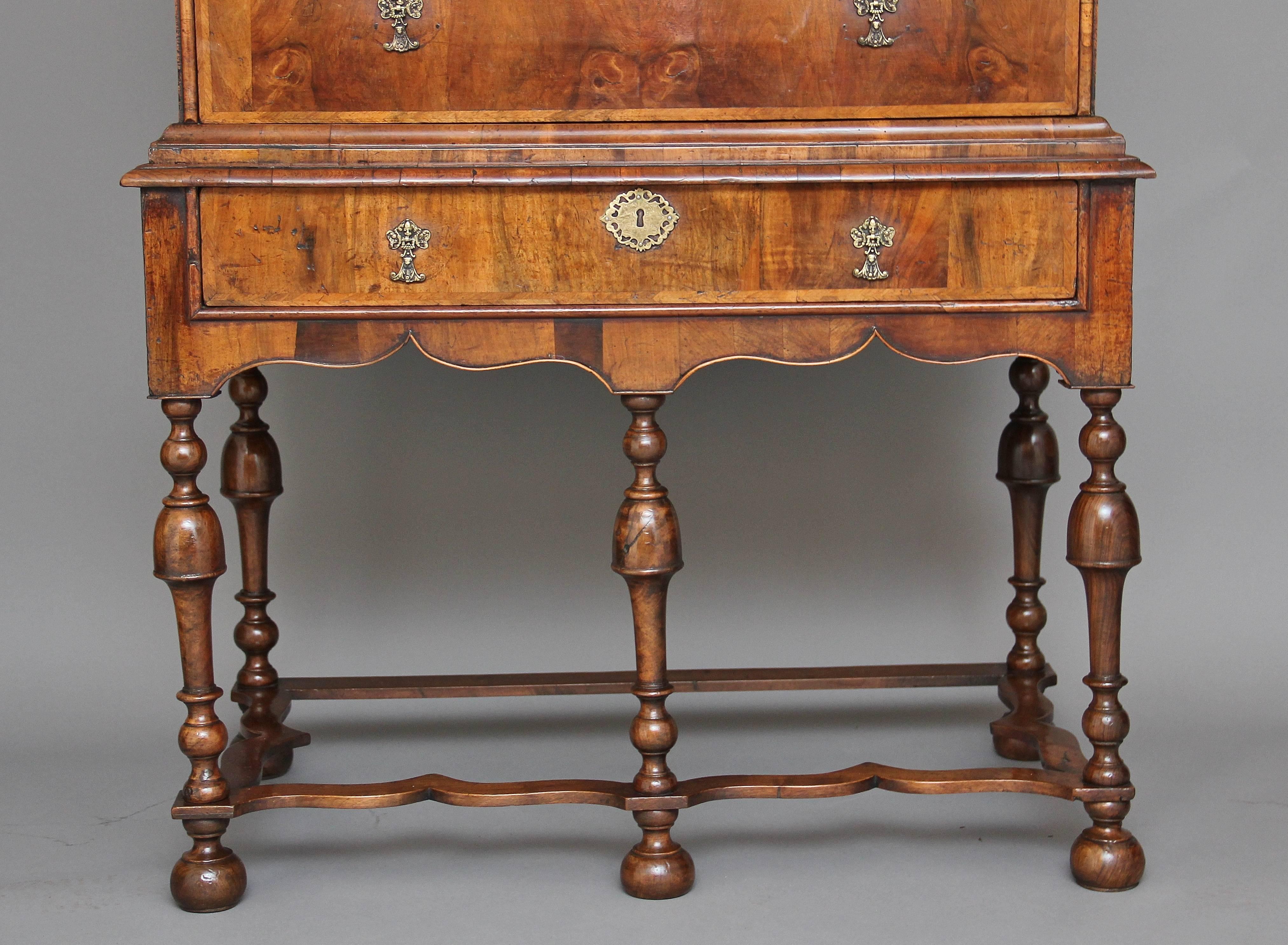 European 18th Century Walnut Chest on Stand