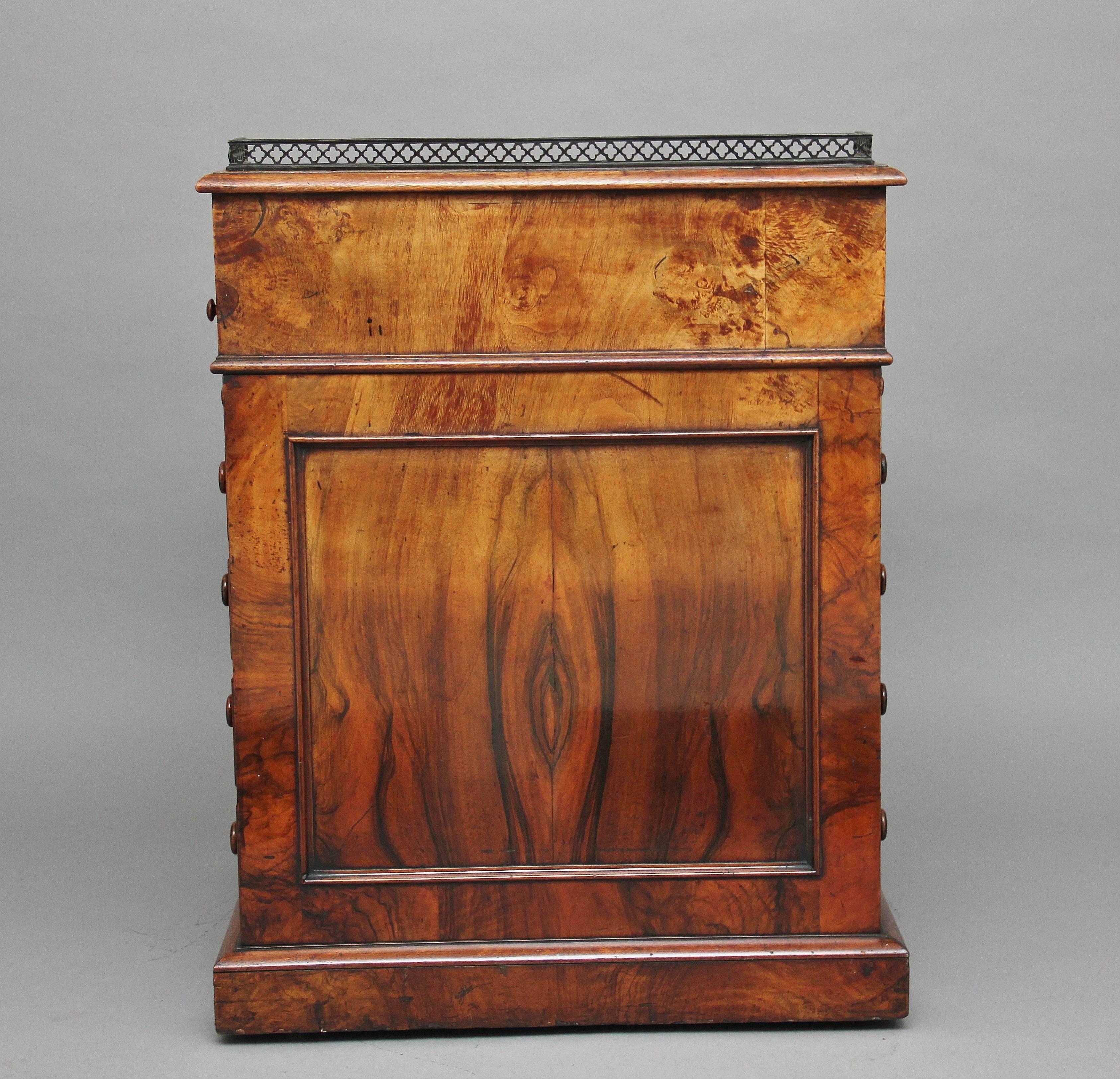 19th Century Early Victorian Walnut Davenport Desk 1