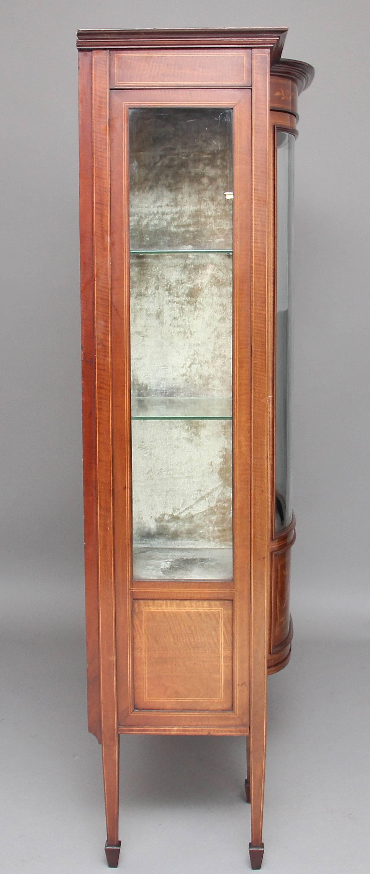 Early 20th Century Edwardian Mahogany Inlaid Cabinet 2