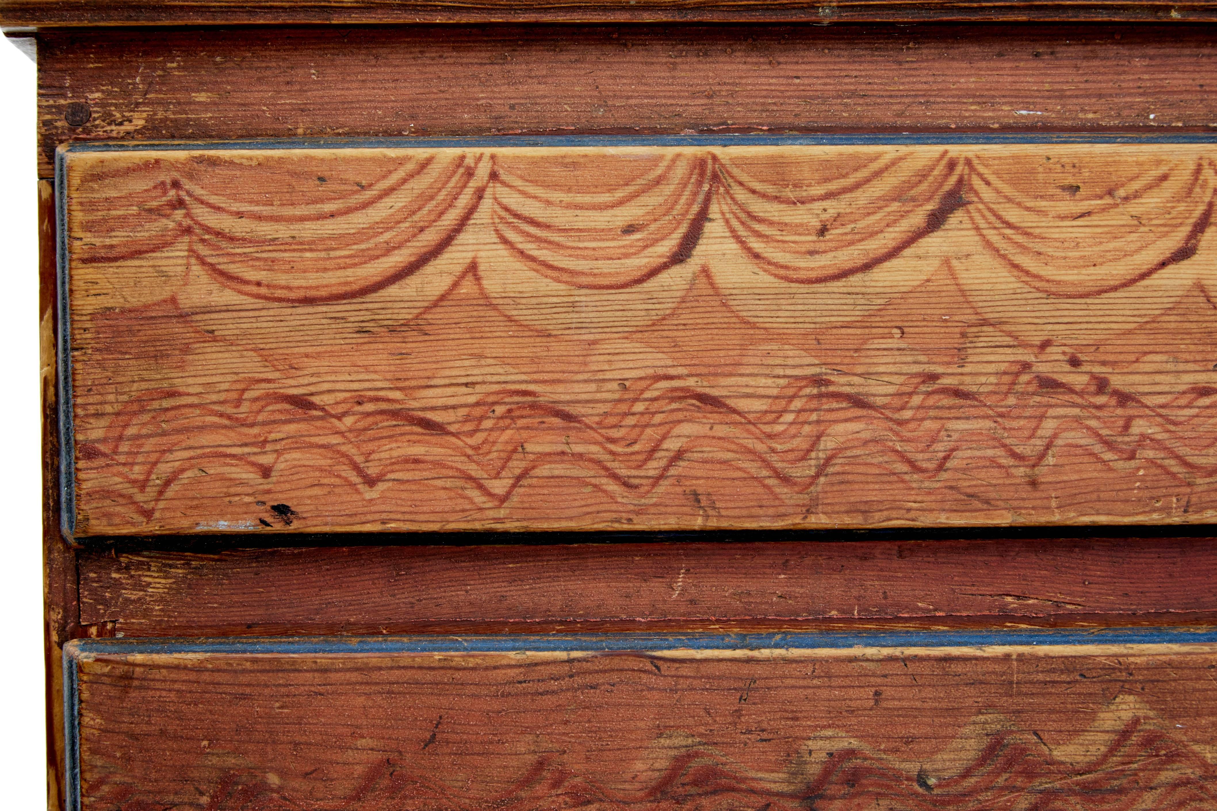 Rare 19th Century Swedish Painted Chest of Drawers 1