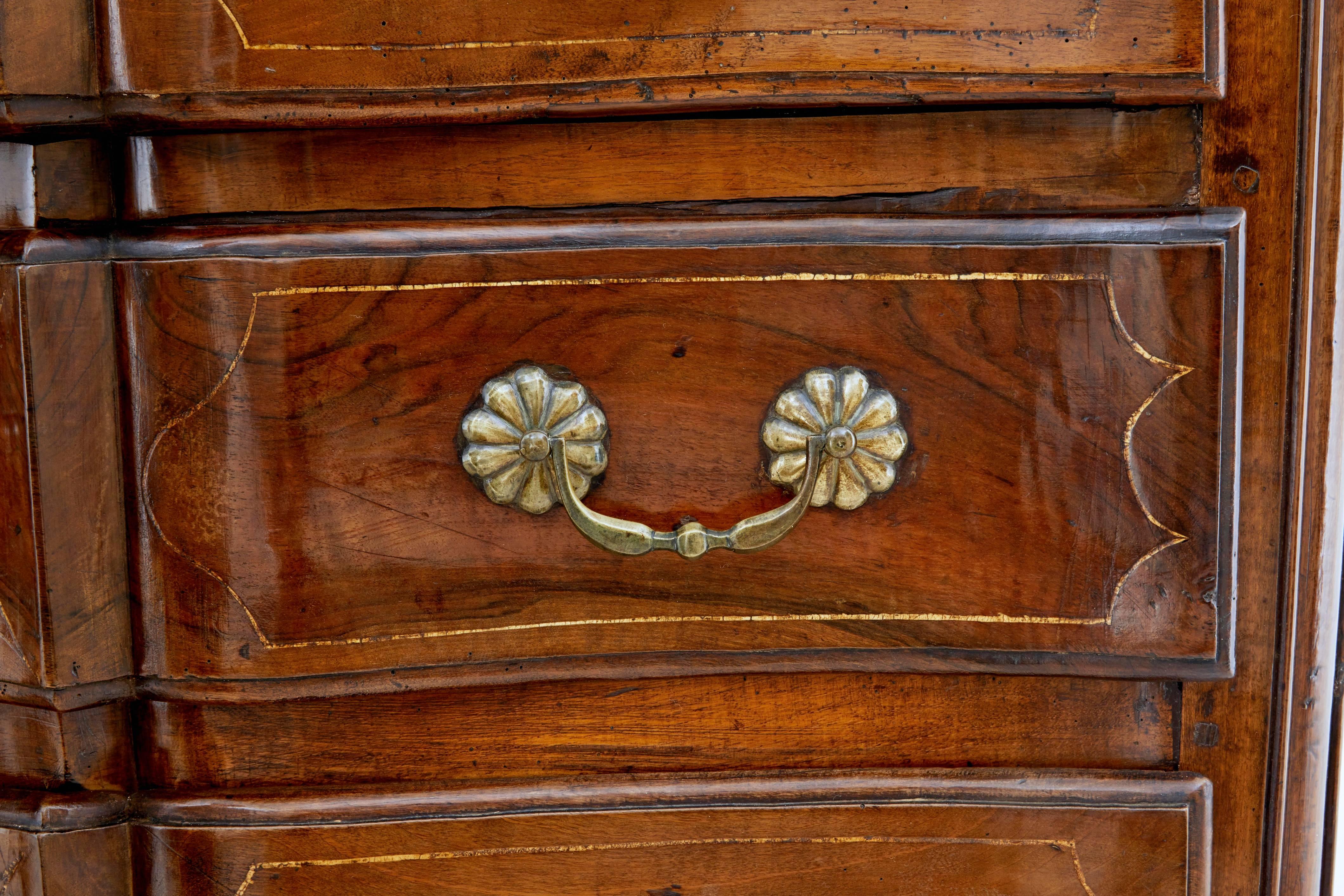 Fine 18th Century French Serpentine Walnut Commode Chest of Drawers 4