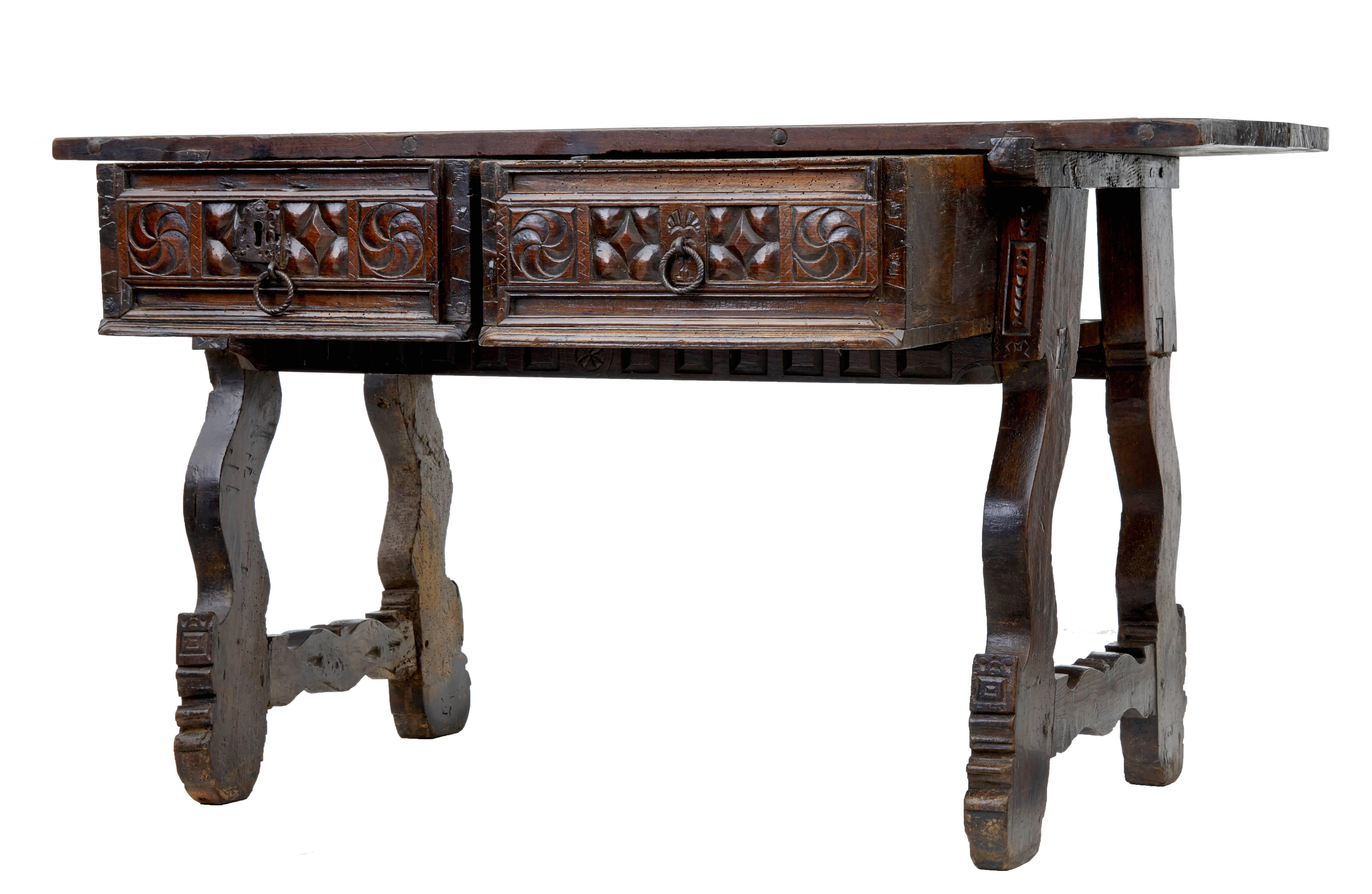 Spanish Colonial Late 17th Century Spanish Walnut Side Table
