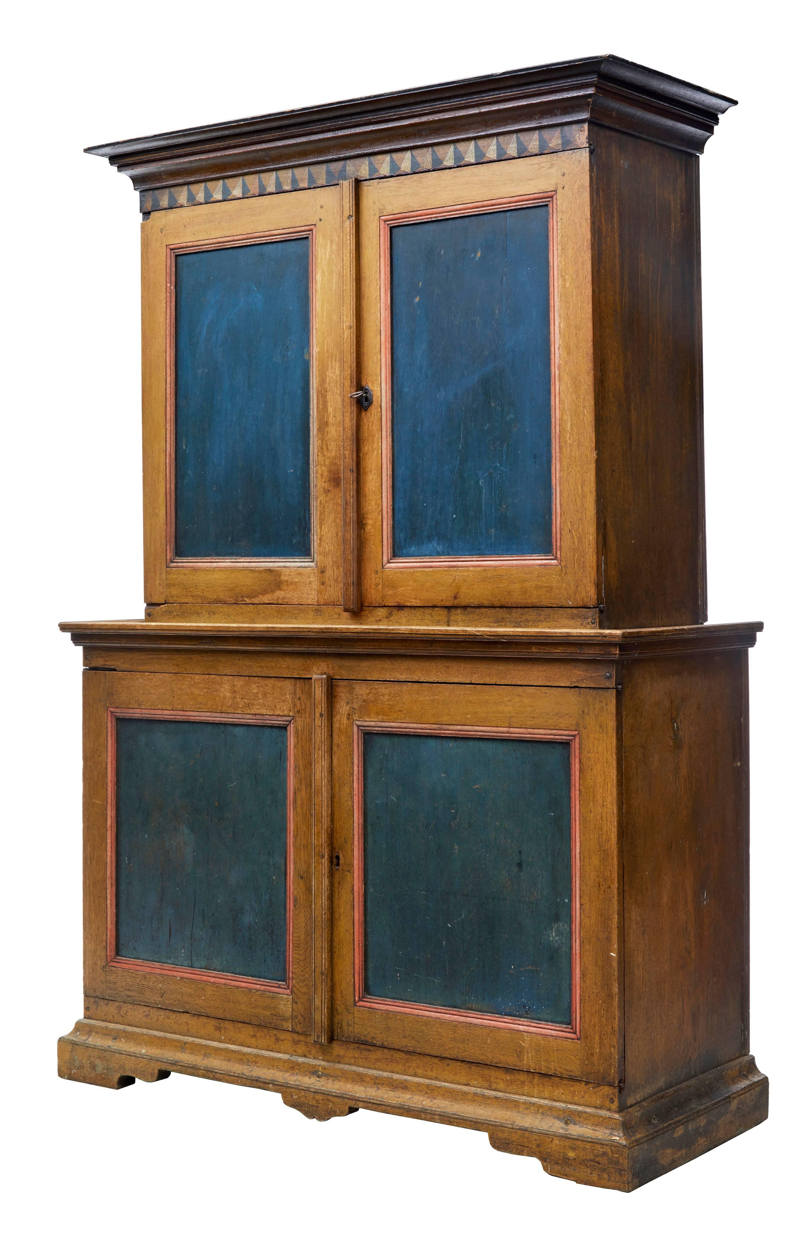 We are pleased to offer you this fine quality painted cabinet from Sweden, circa 1800.
We purchased this cabinet in the Dalsland region where it had been in place since it was made.
Original painted traditional Dalsland colors and even more rare