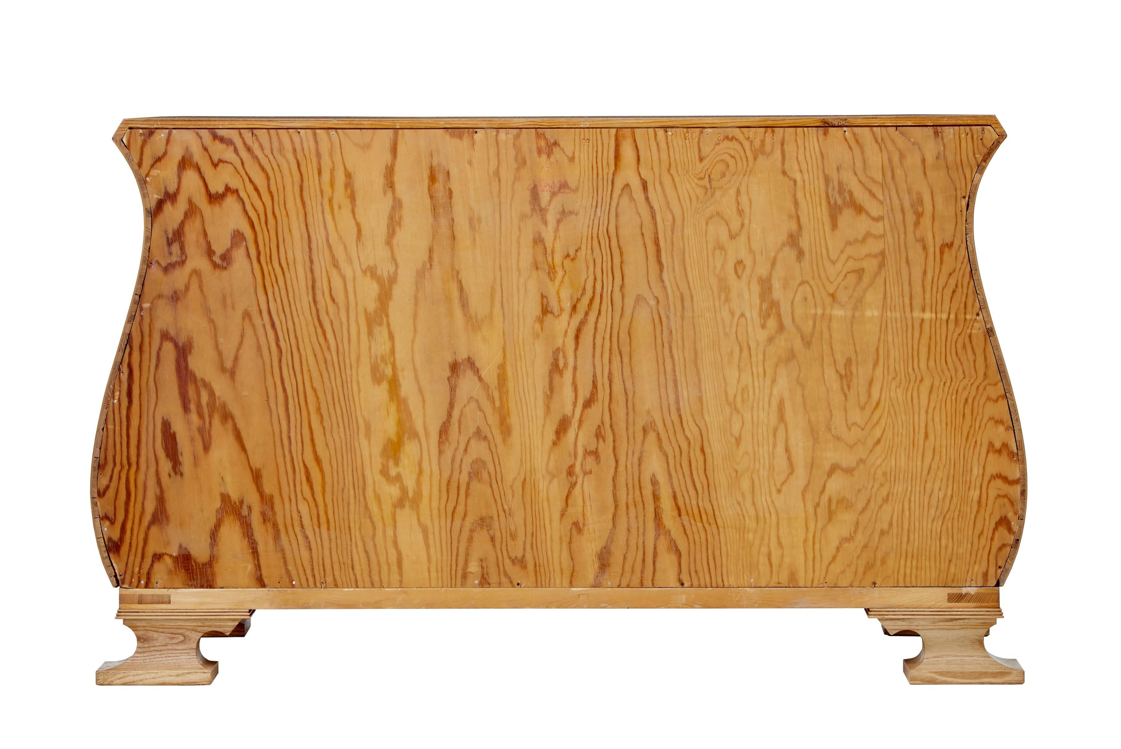 European 1950s Lyre Shaped Elm Chest of Drawers