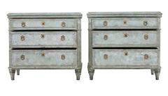 Pair of 19th Century Swedish Painted Commodes Chest of Drawers