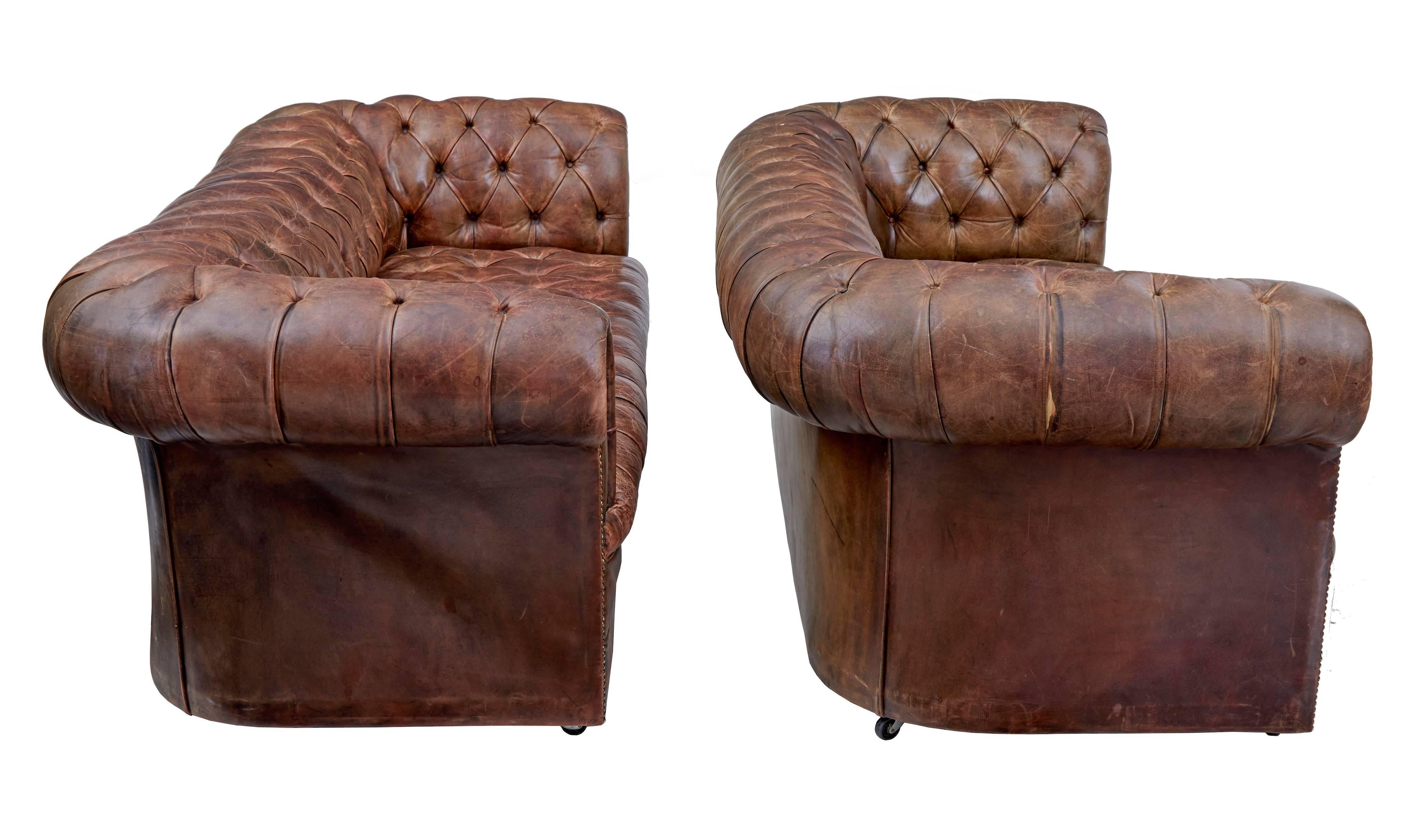 brown leather chesterfield sofa