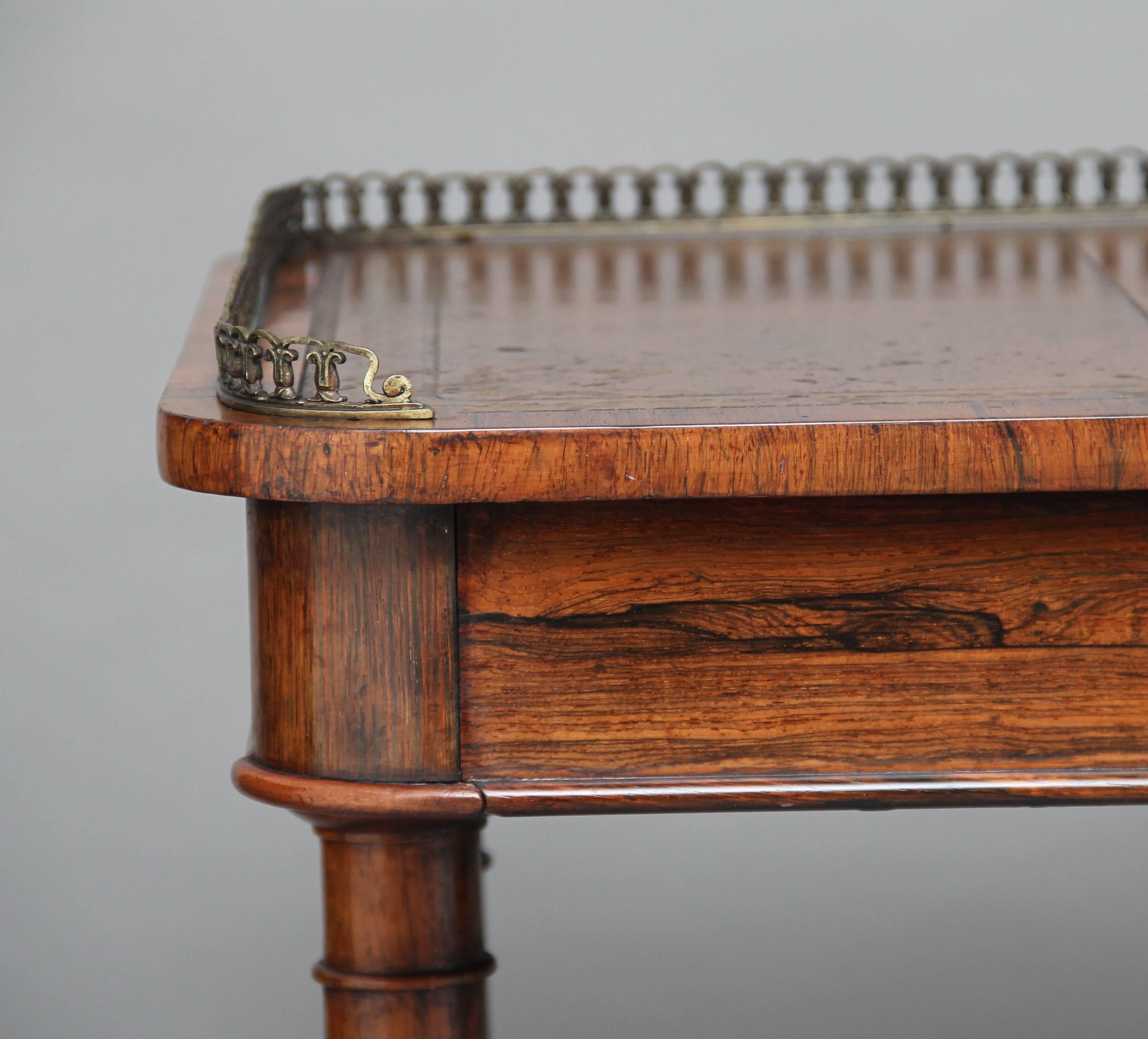 19th Century William IV Rosewood Writing Table Desk 2