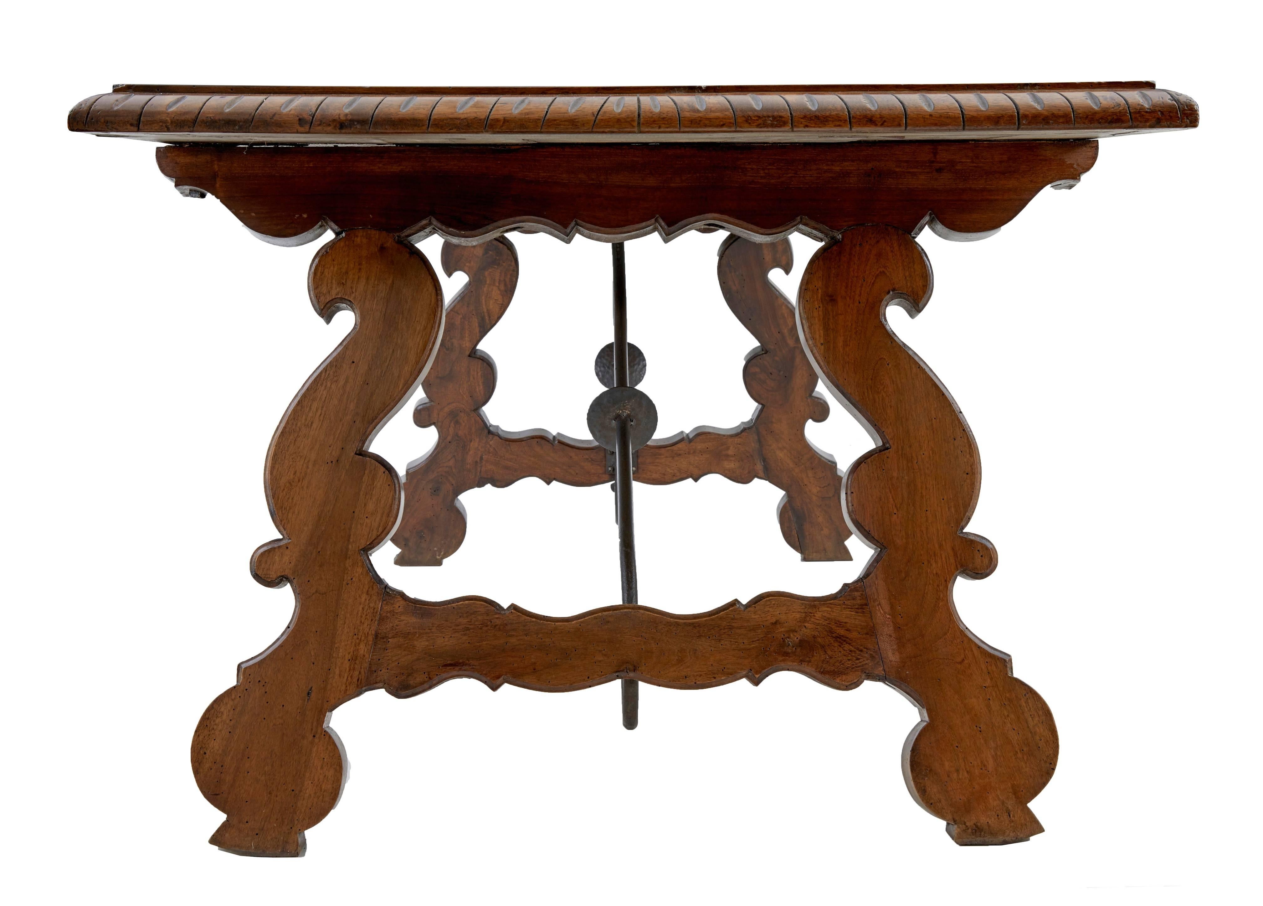 Spanish Colonial Large 19th Century Spanish Refectory Dining Table