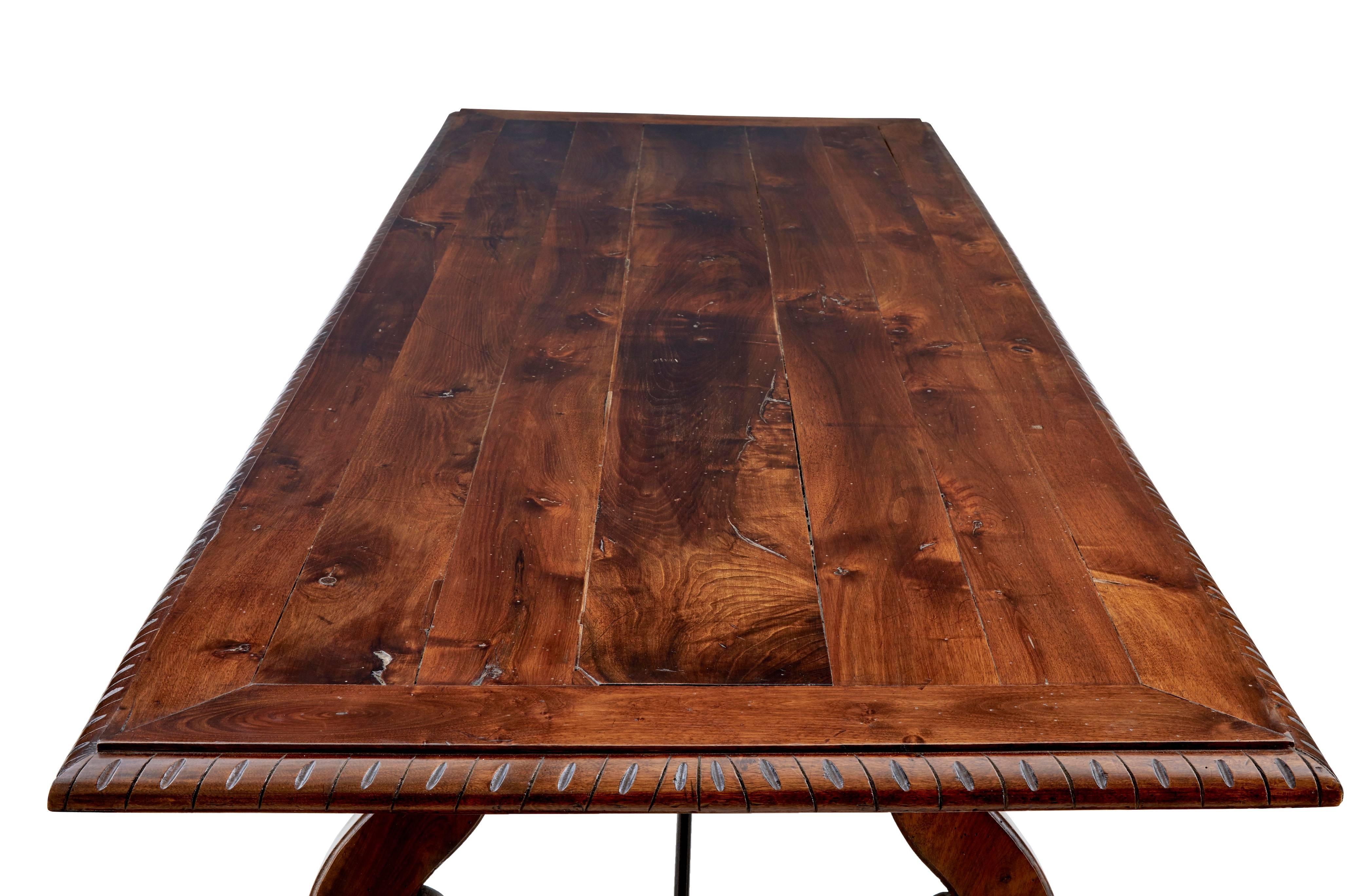 Large 19th Century Spanish Refectory Dining Table In Good Condition In Debenham, Suffolk
