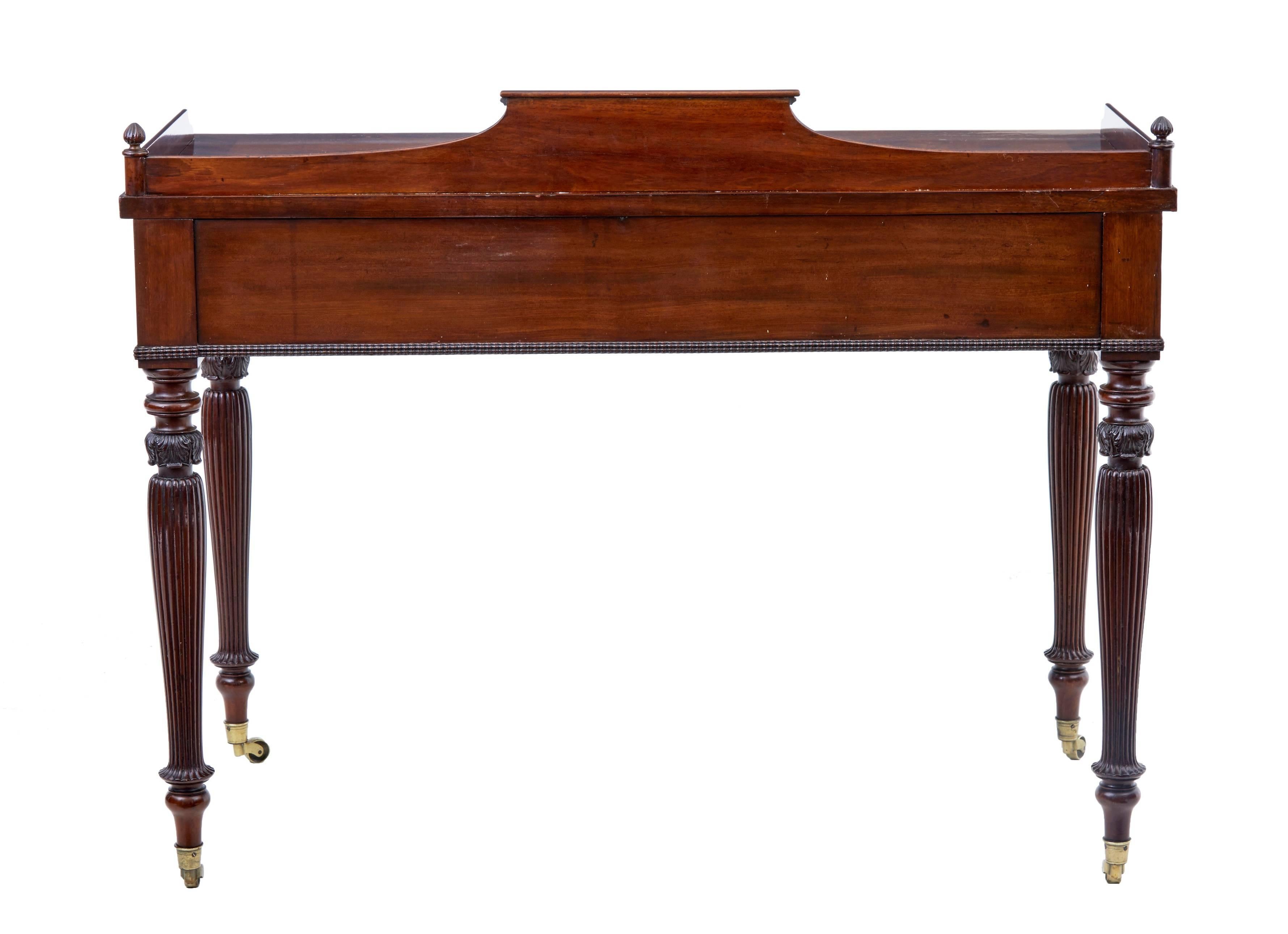 Fine Quality 19th Century Carved Mahogany Danish Writing Table In Good Condition In Debenham, Suffolk