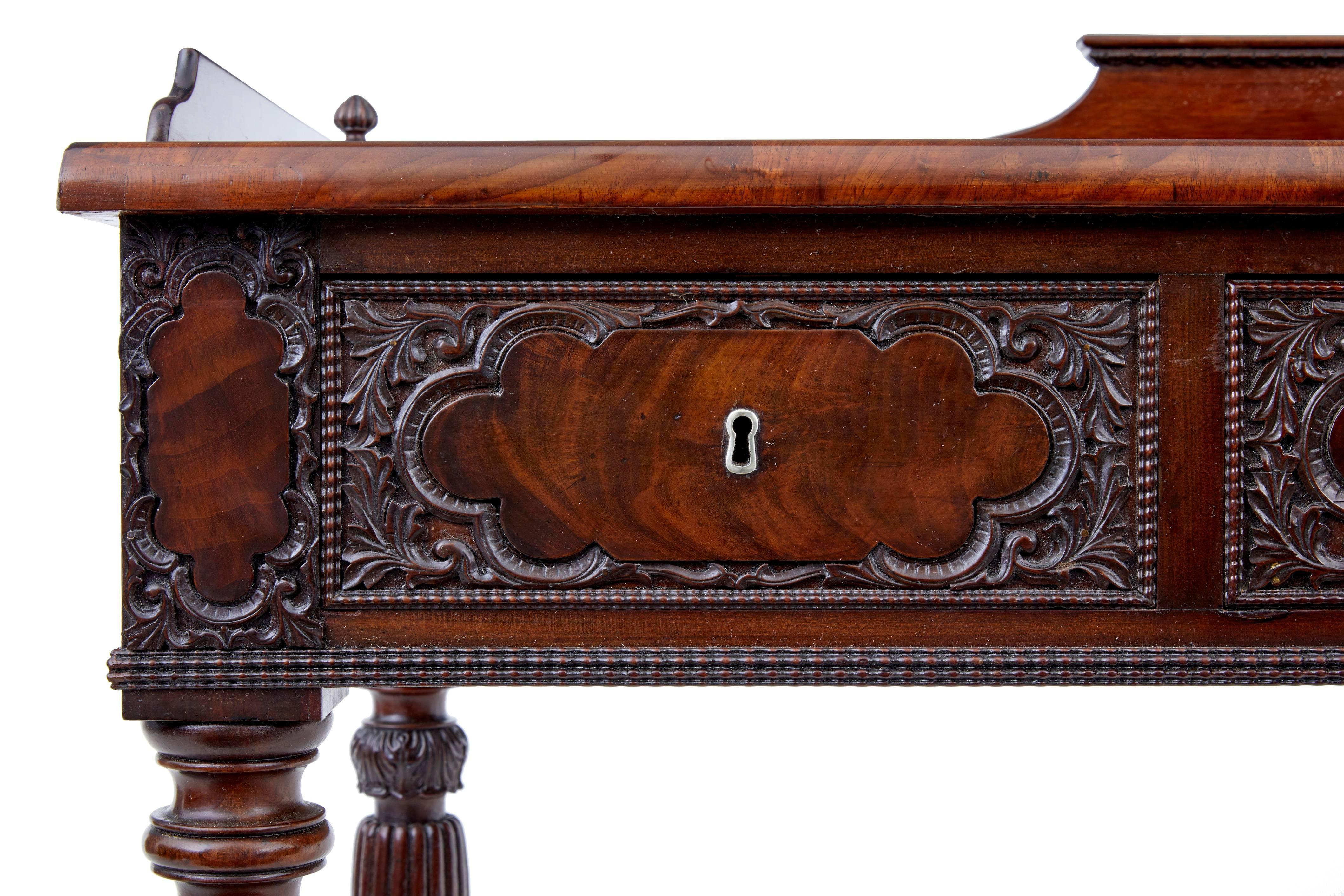 Fine Quality 19th Century Carved Mahogany Danish Writing Table 2