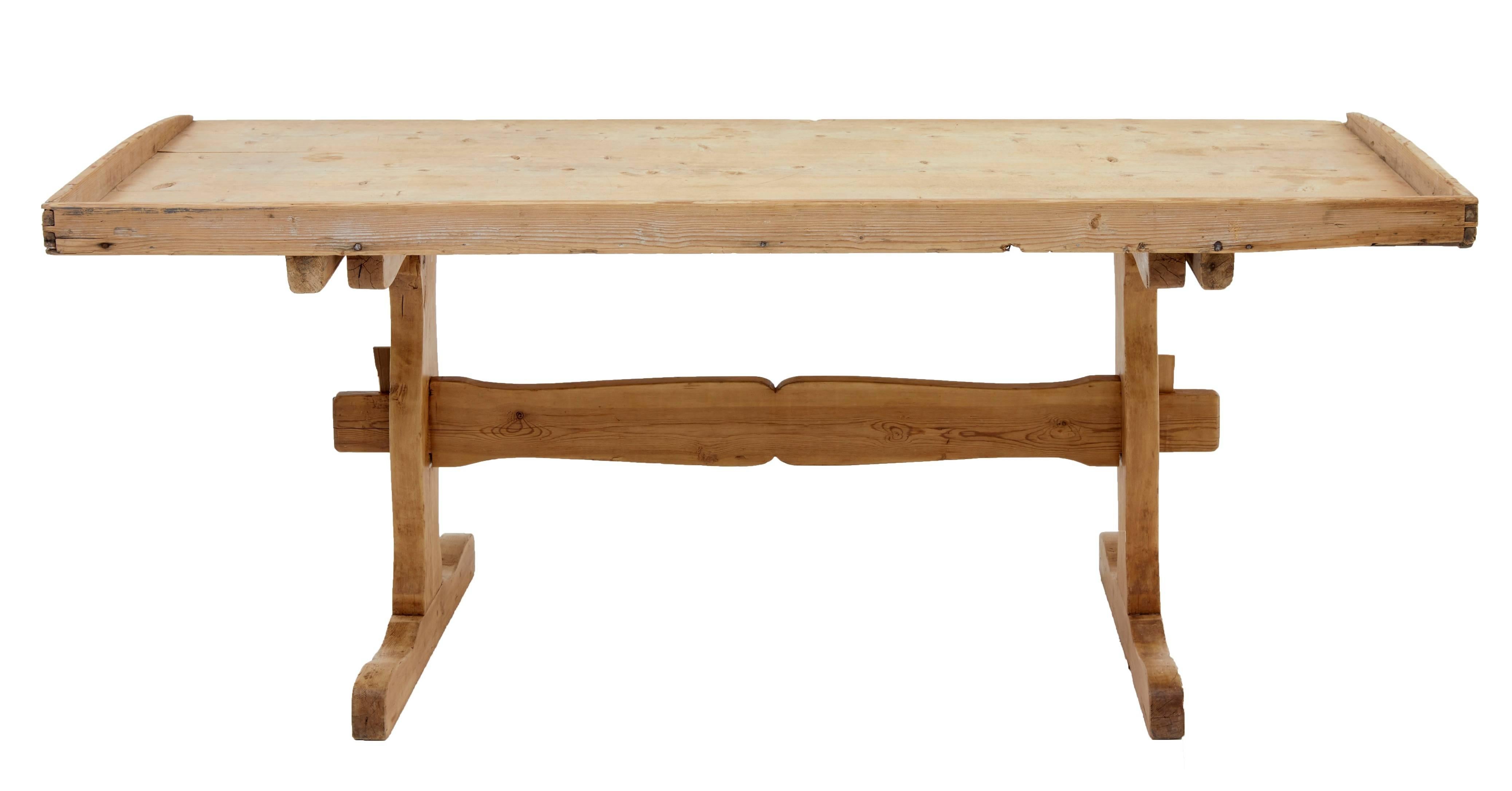 19th Century, Swedish Pine Work Table In Fair Condition In Debenham, Suffolk