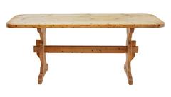 1920s Swedish Pine Trestle Dining Kitchen Table