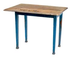 19th Century Swedish Painted Pine Drop-Leaf Kitchen Table