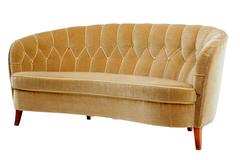 1960s Concave Shaped Button Back Sofa