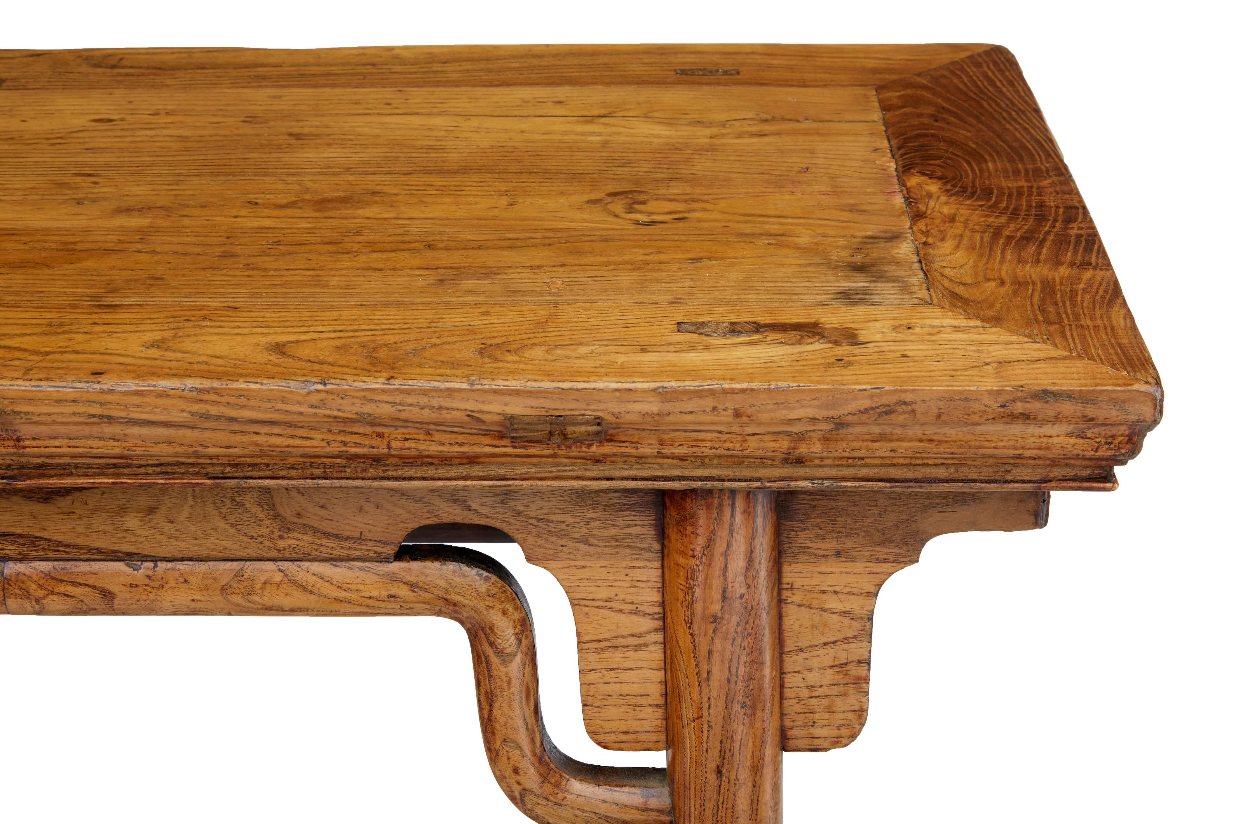 19th Century Chinese Carved Elm Occasional Table In Good Condition In Debenham, Suffolk
