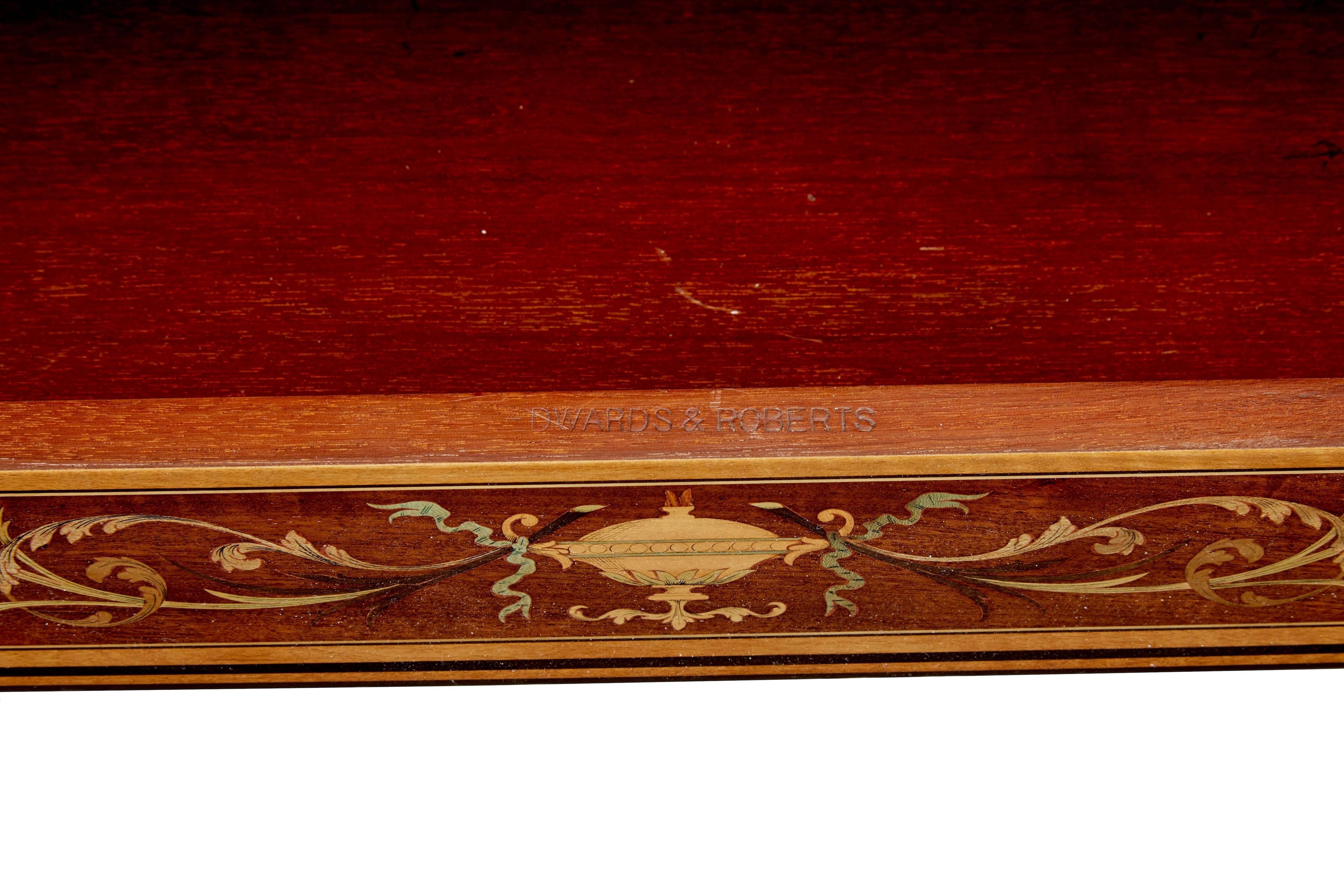 Late 19th Century Inlaid Mahogany Card Table by Edwards and Roberts 1