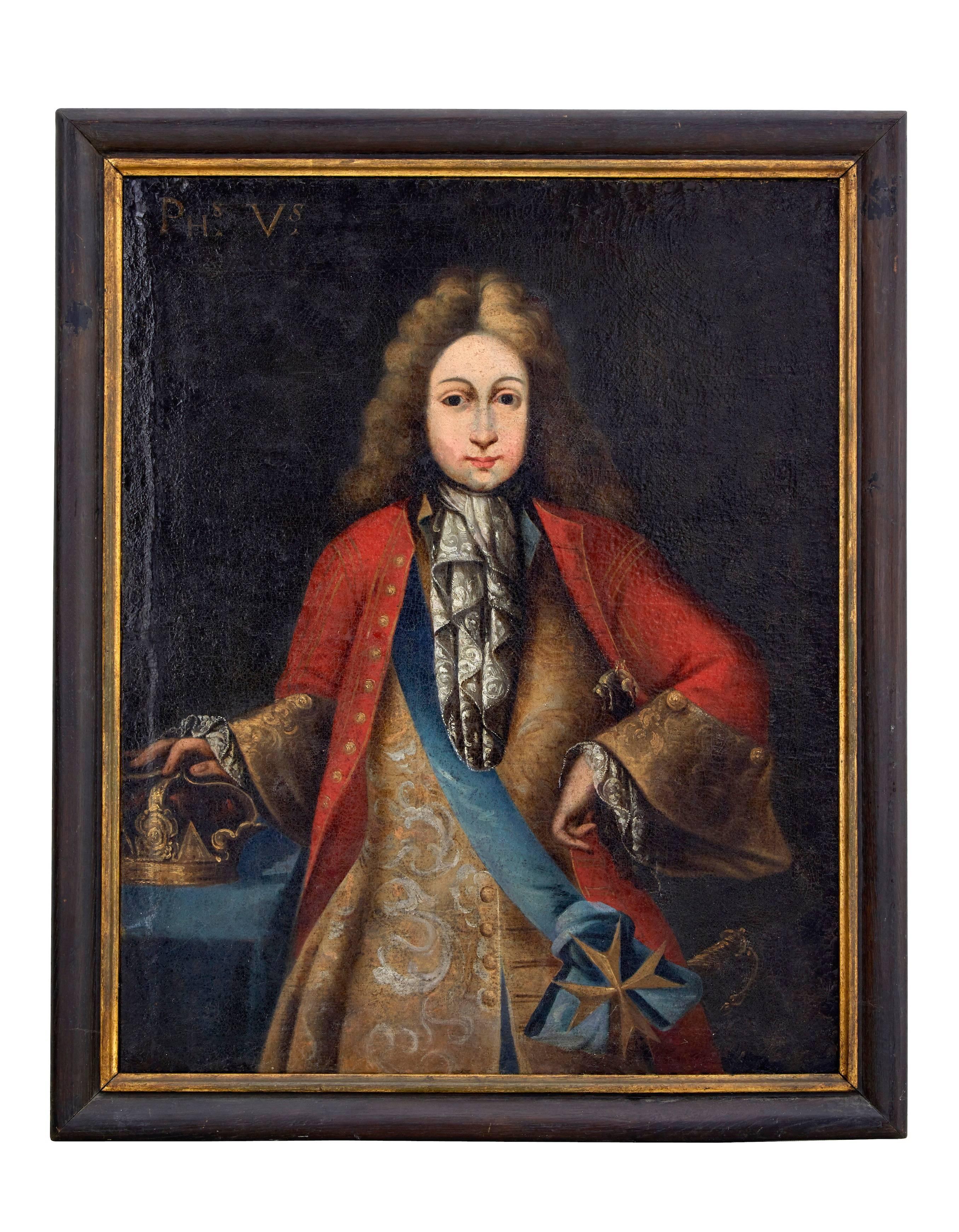 Pair of early 18th century imperial Habsburg portraits, circa 1720.
Probably depicting the young Charles VII, holy roman emperor (1697-1745) and maria Amalia of Austria (1701-1756)
Oil on canvas, in original oak frames.

Overall height: 42