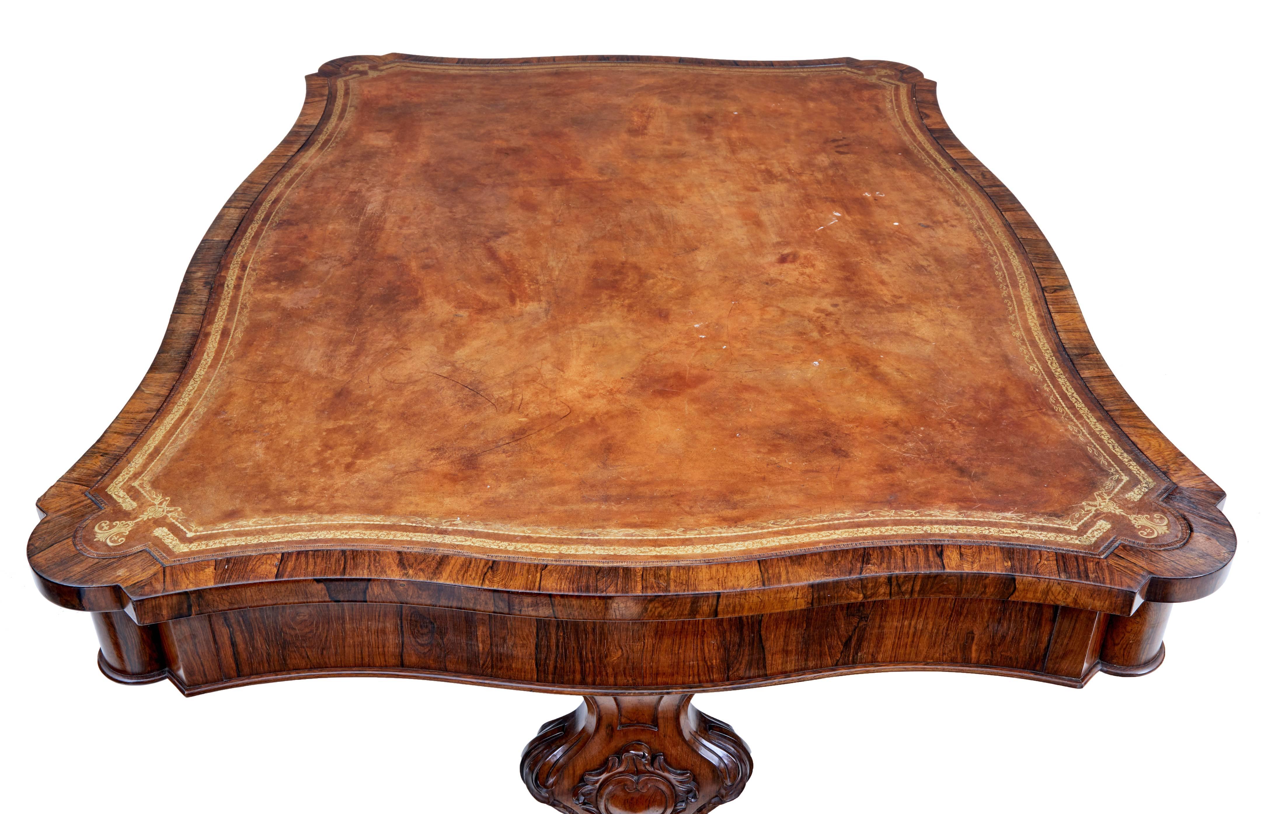 Great Britain (UK) Large 19th Century William iv Rosewood Library Table Attributed to Gillows