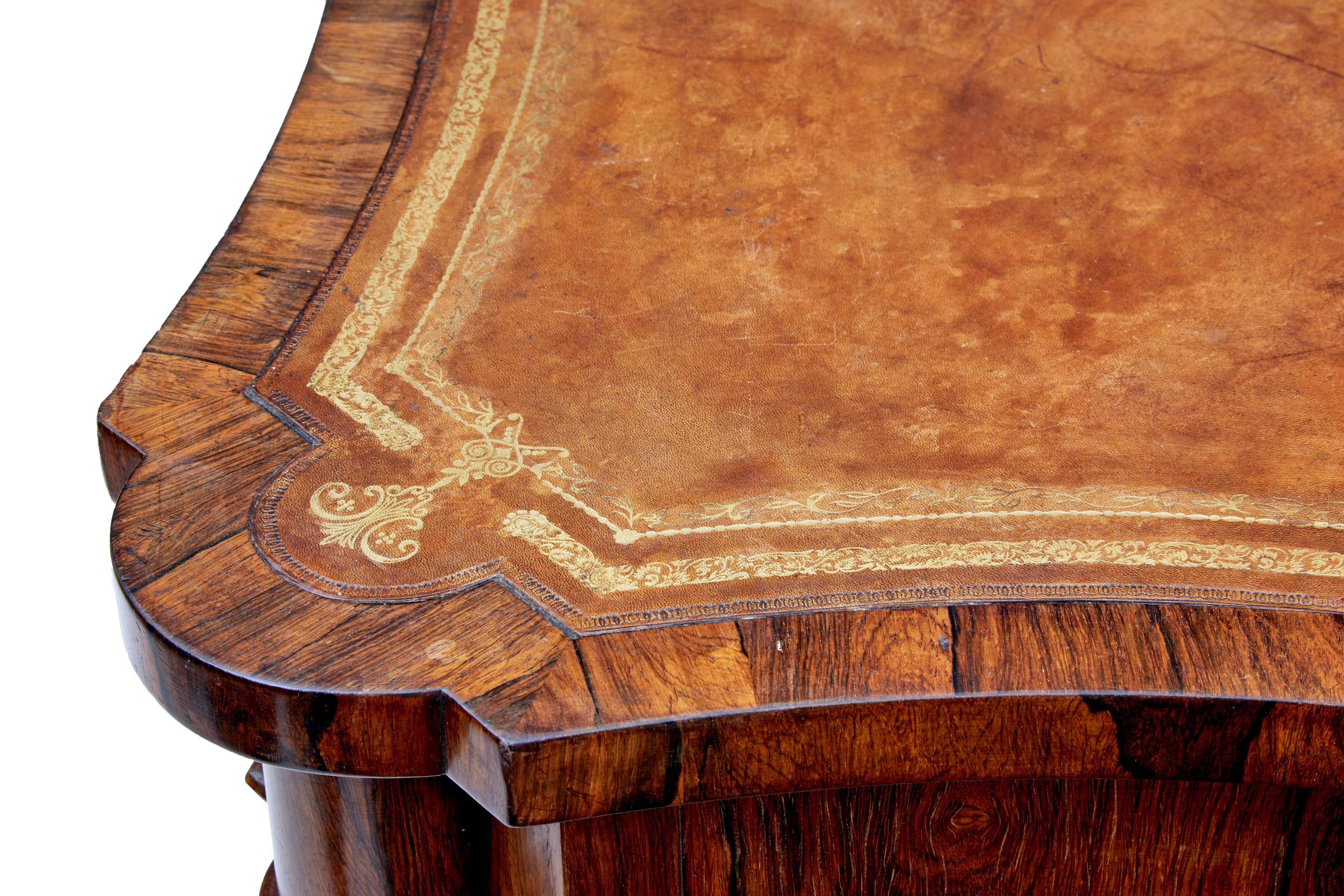 Carved Large 19th Century William iv Rosewood Library Table Attributed to Gillows