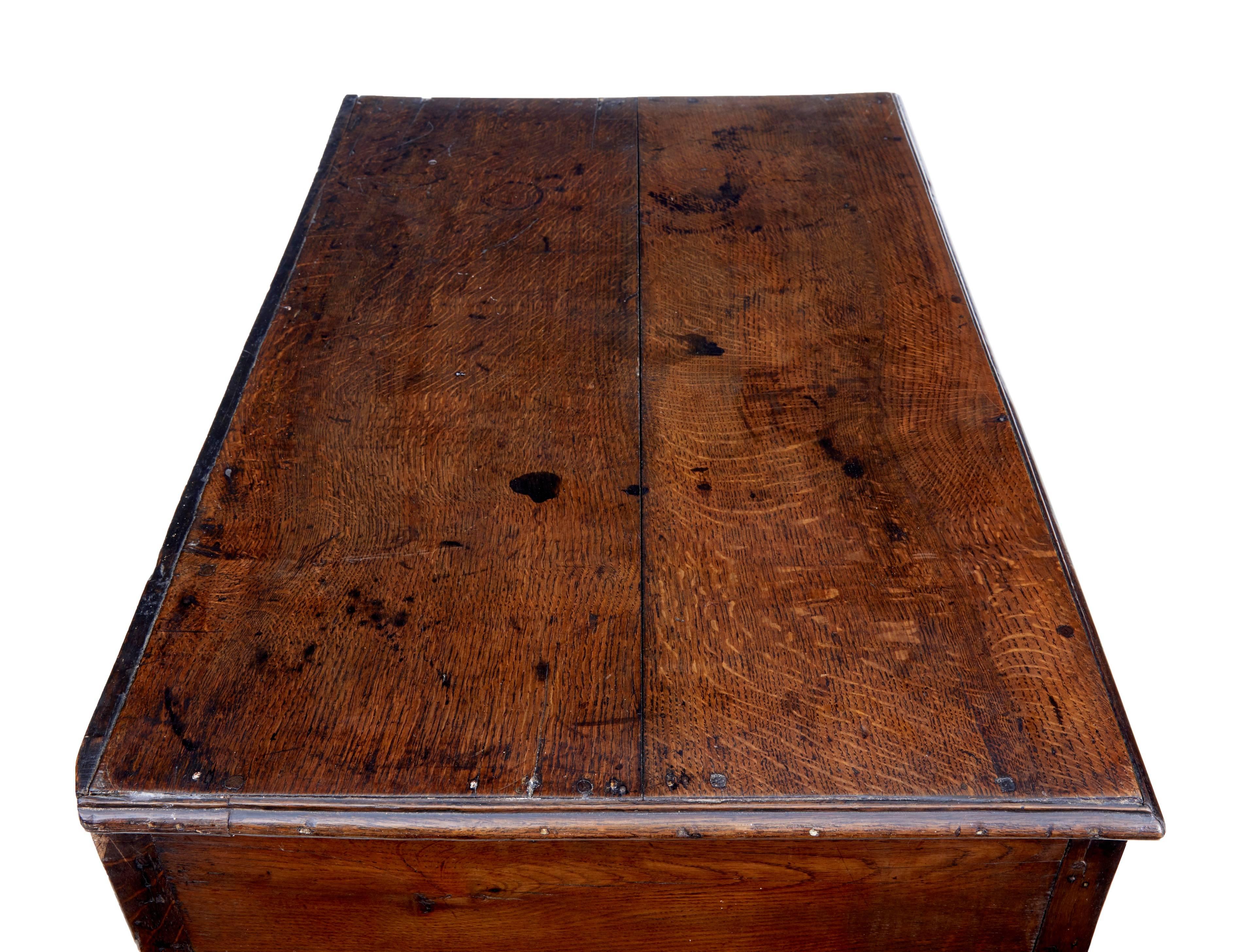 Late 17th Century Geometric Oak Chest of Drawers In Good Condition In Debenham, Suffolk