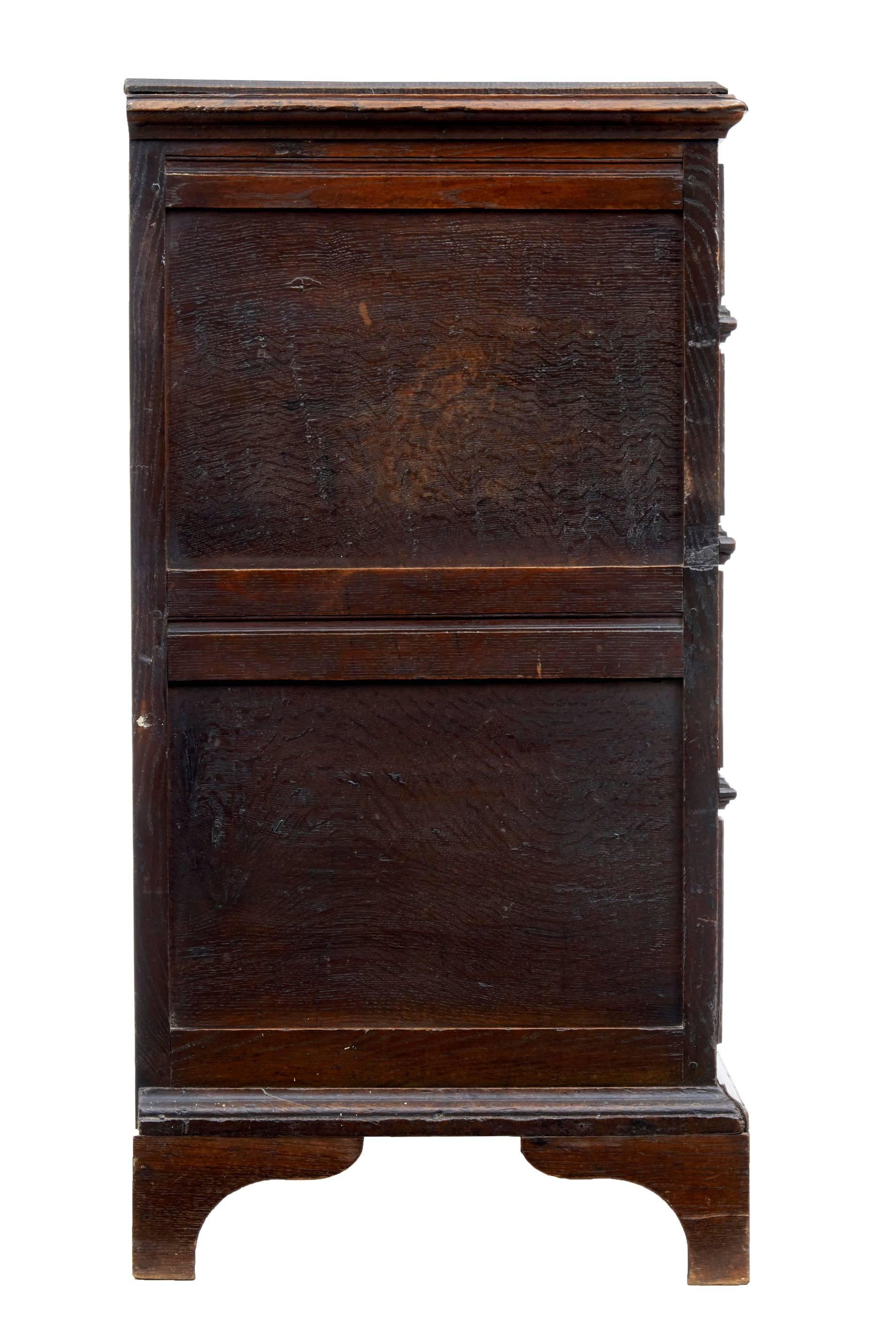Woodwork Early 18th Century Geometric Oak Chest of Drawers