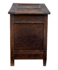 Late 17th Century Small Carved Oak Coffer