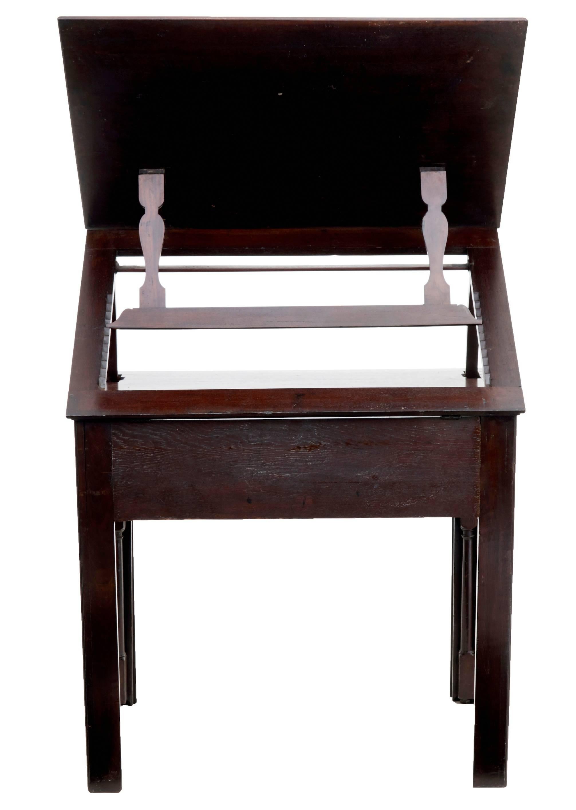 Fine Quality Georgian Mahogany Metamorphic Architects Desk In Good Condition In Debenham, Suffolk
