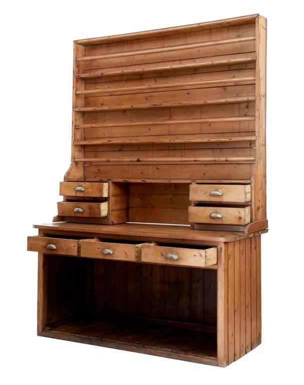 19th Century Rustic Victorian Pine Dresser And Rack At 1stdibs