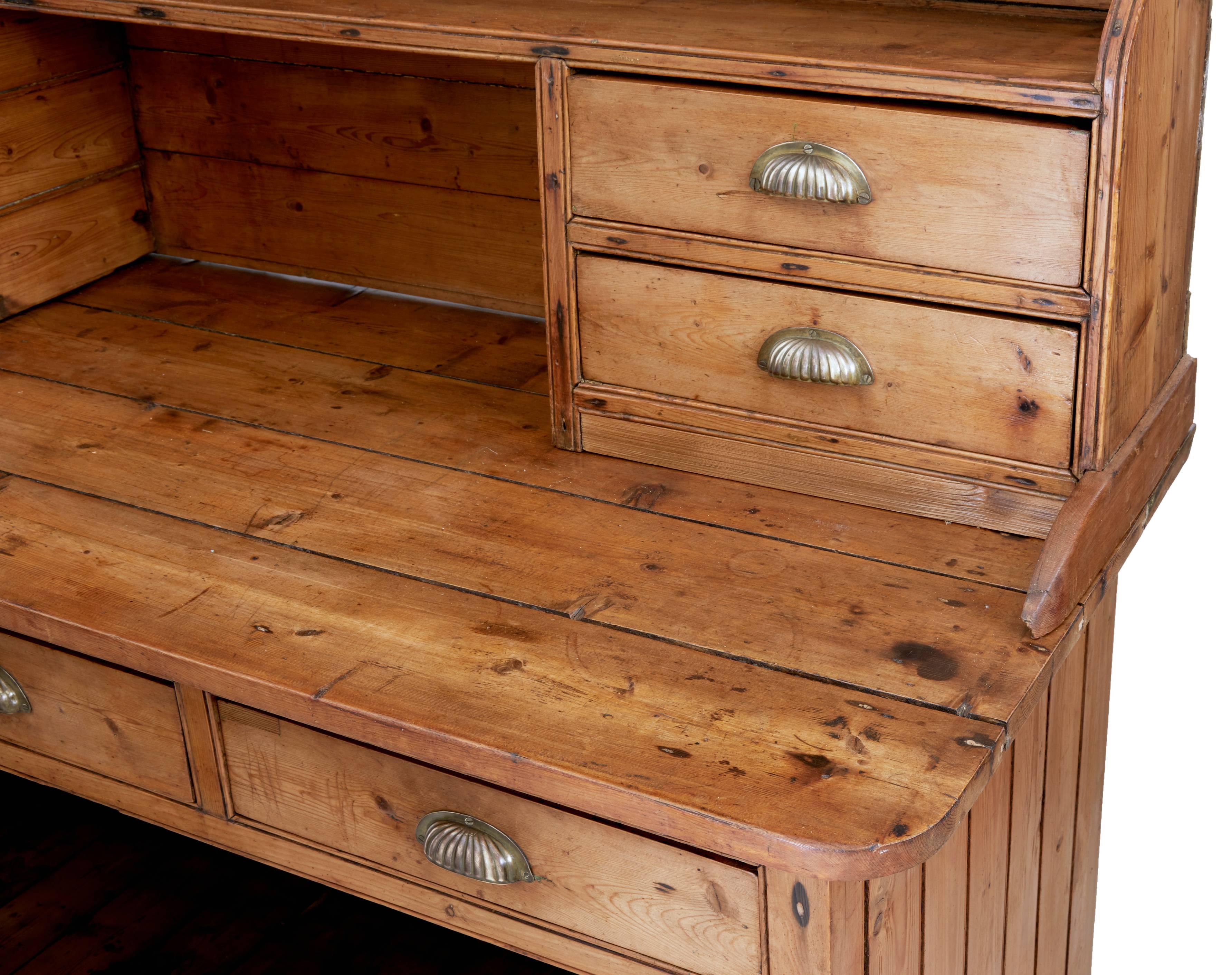Great Britain (UK) 19th Century Rustic Victorian Pine Dresser and Rack
