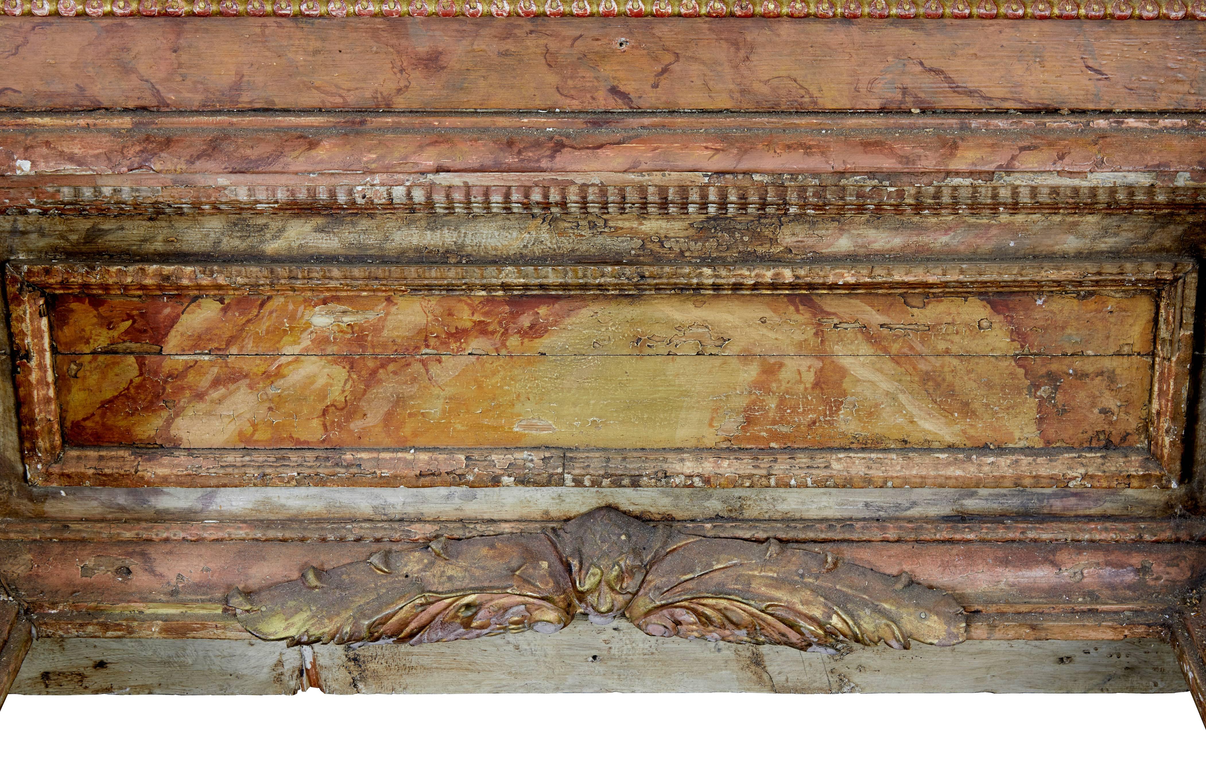 Woodwork 18th Century and Later Painted Italian Architectural Mirror