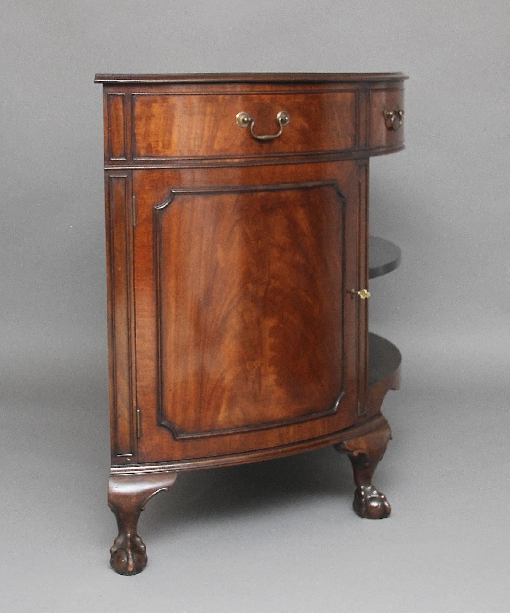 Woodwork Early 20th Century Mahogany Demilune Cabinet