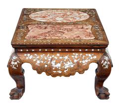 18th Century Qing Chinese Huanghuali Mother of Pearl Inlaid Kang Table