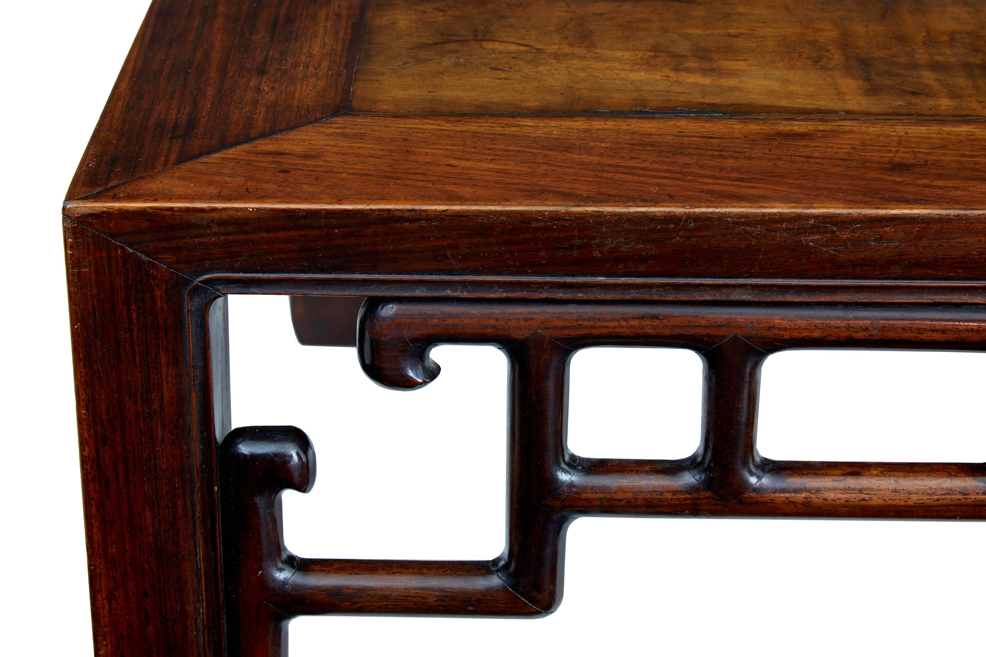 Woodwork Early 19th Century Chinese Huanghuali and Burr Low Kang Table