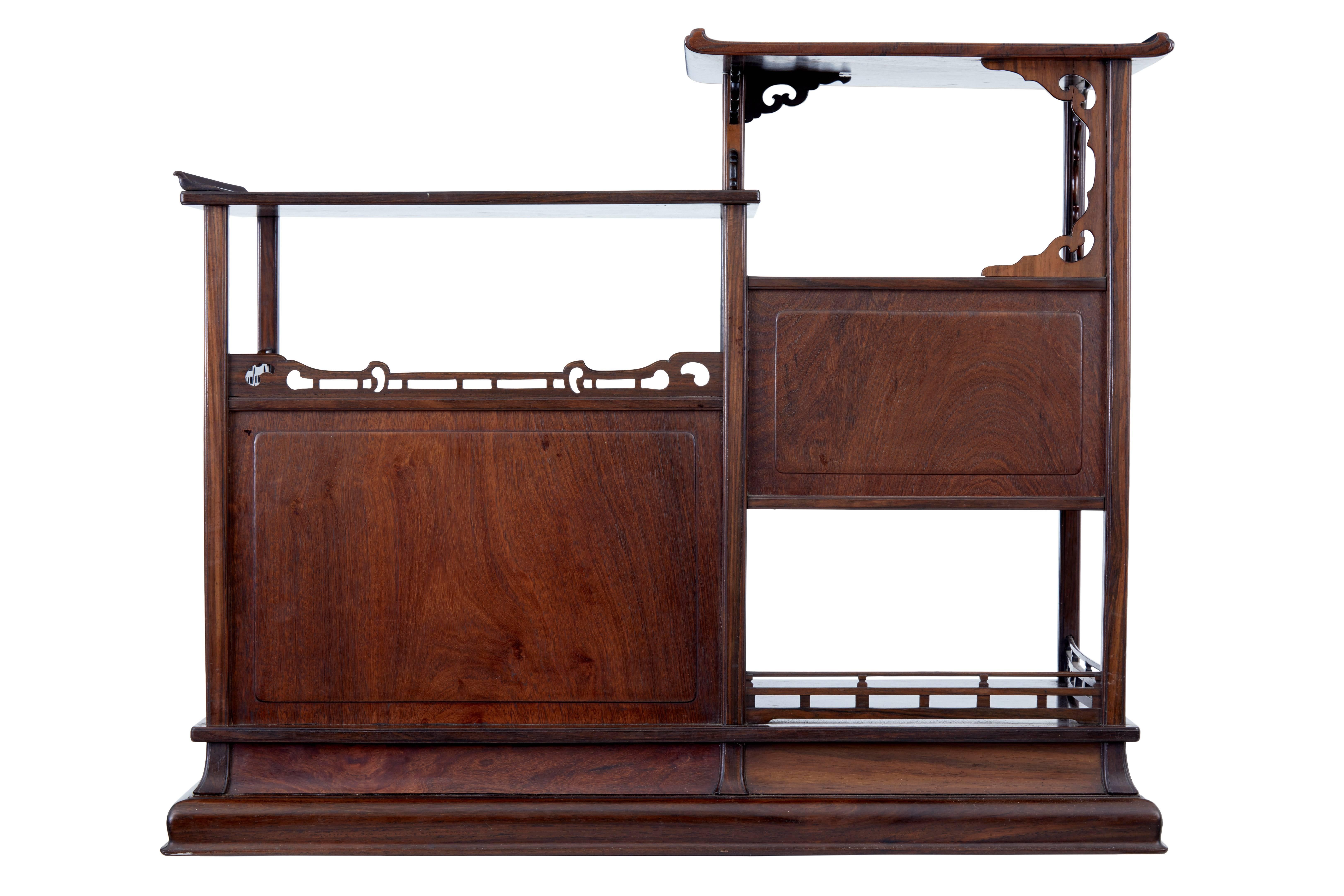 Hardwood Rare 19th Century Chinese Huanghuali Curio Cabinet