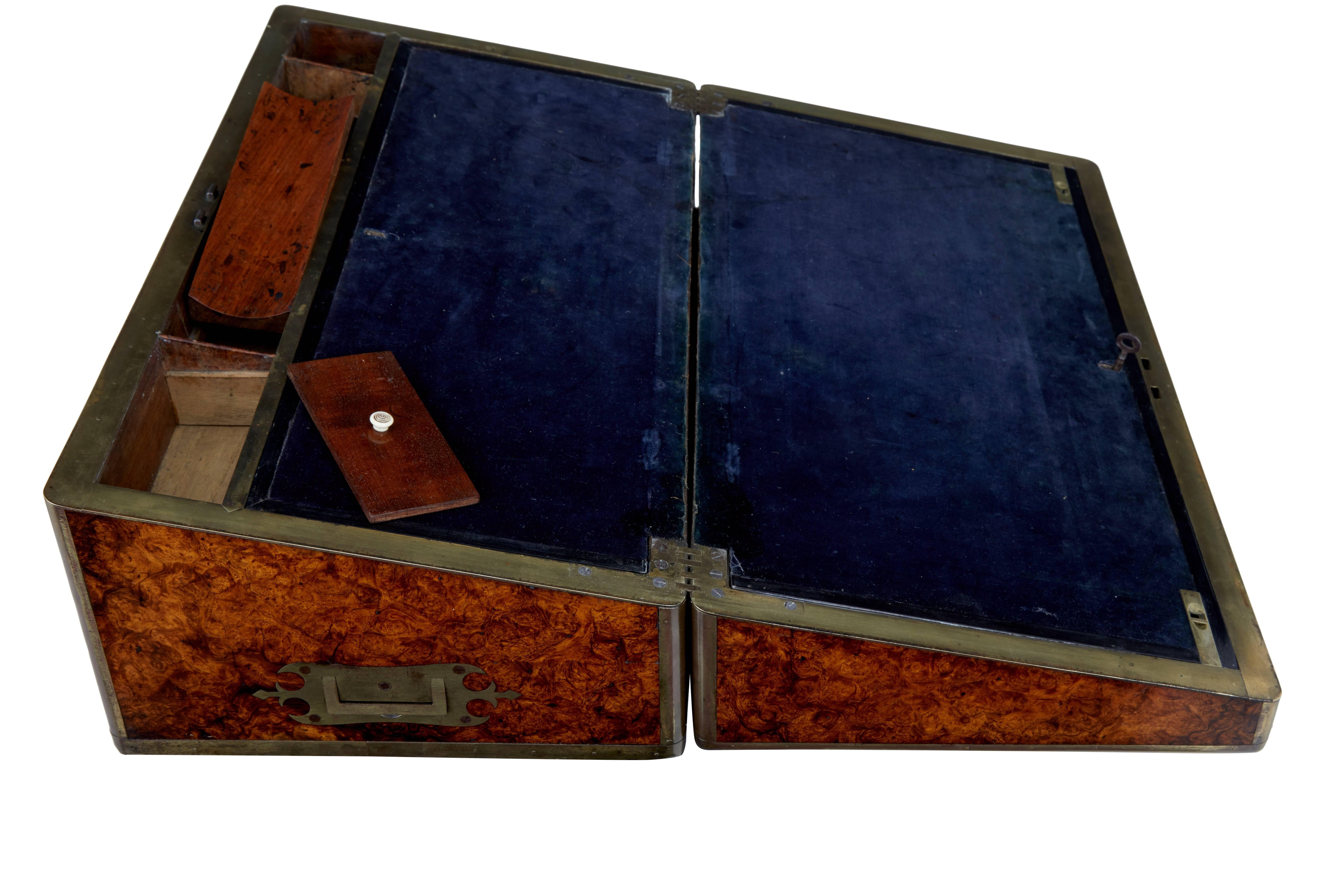 19th Century Unusual Burr Chinese Export Writing Box