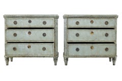 Pair of Swedish Mid-19th Century Painted Chest of Drawers