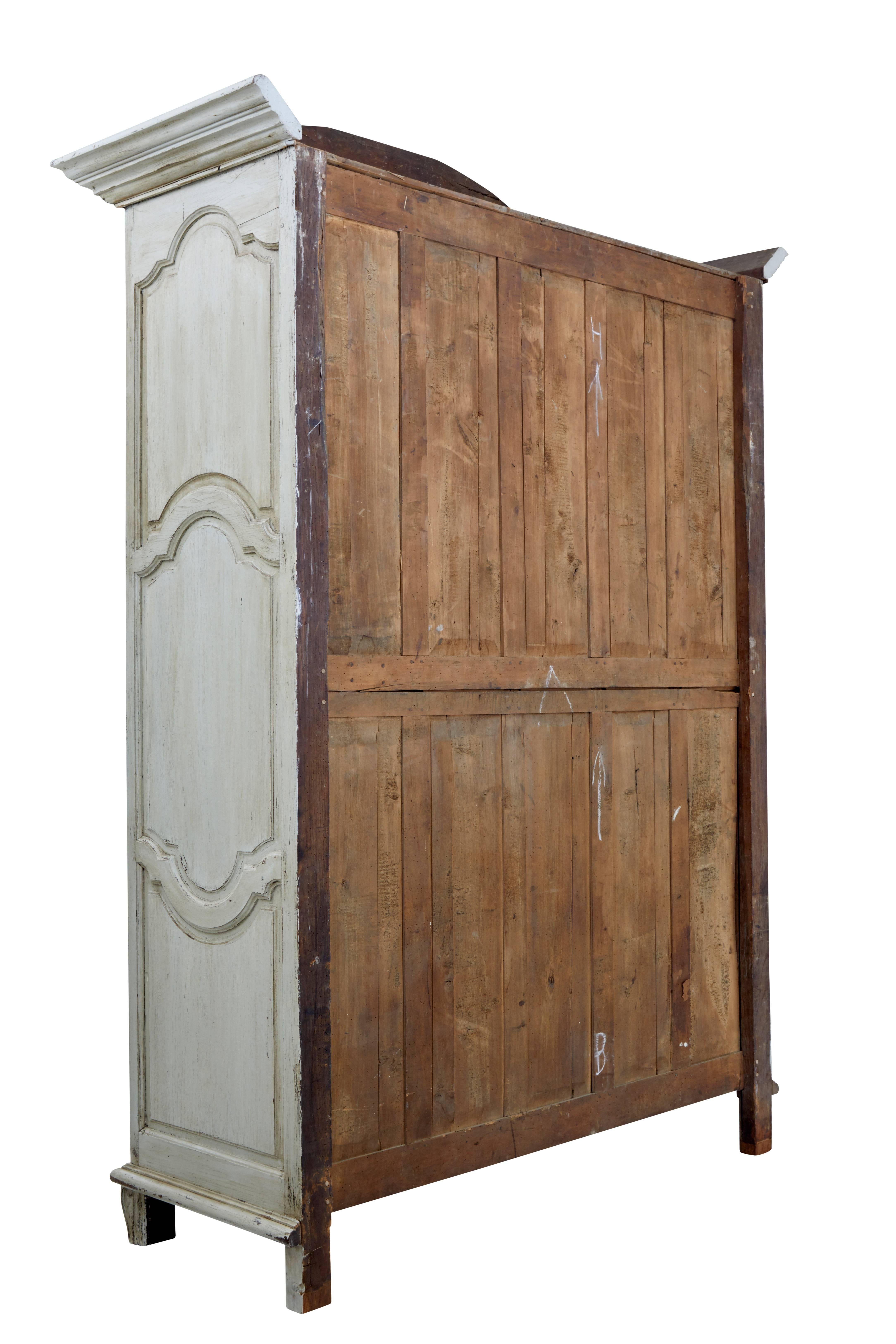 Early 19th Century Carved French Oak Painted Armoire 1