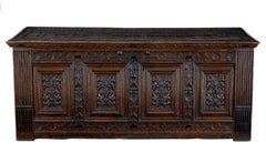 17th Century Carved Oak Flemish Coffer