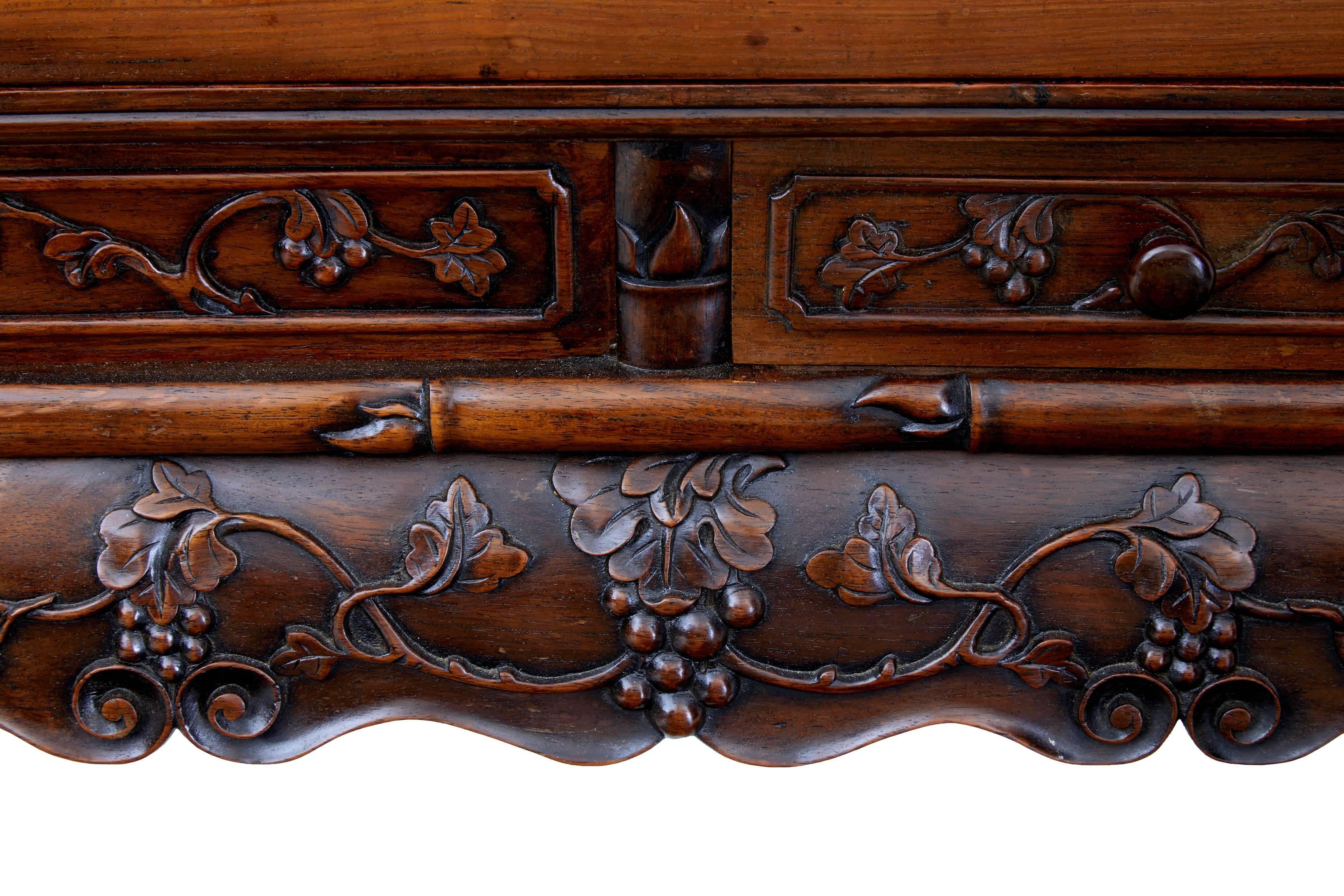 19th Century, Chinese Carved Huanghuali Envelope Games Table 2