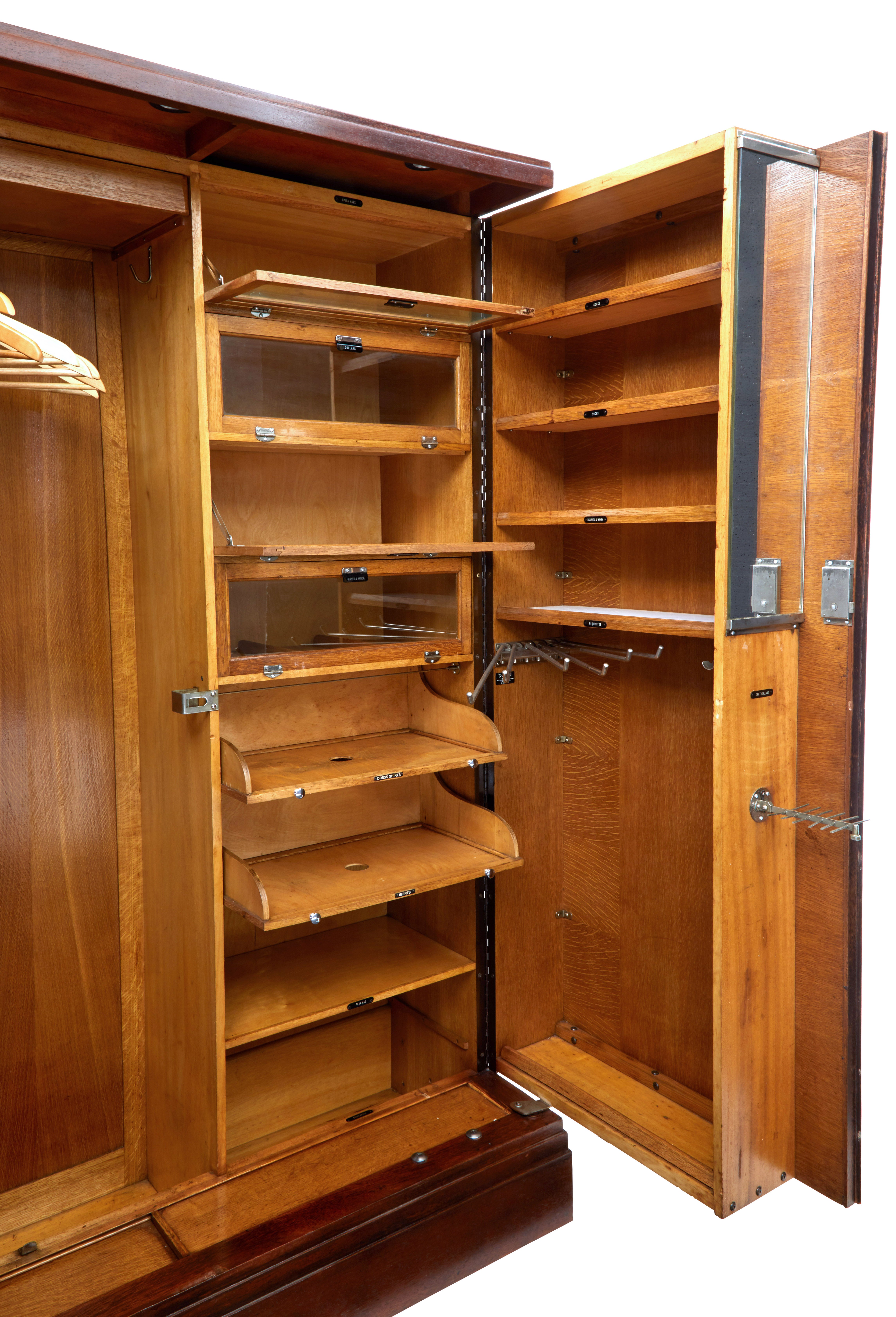 1930s Mahogany And Oak Compactum Ltd Gentleman S Wardrobe At 1stdibs