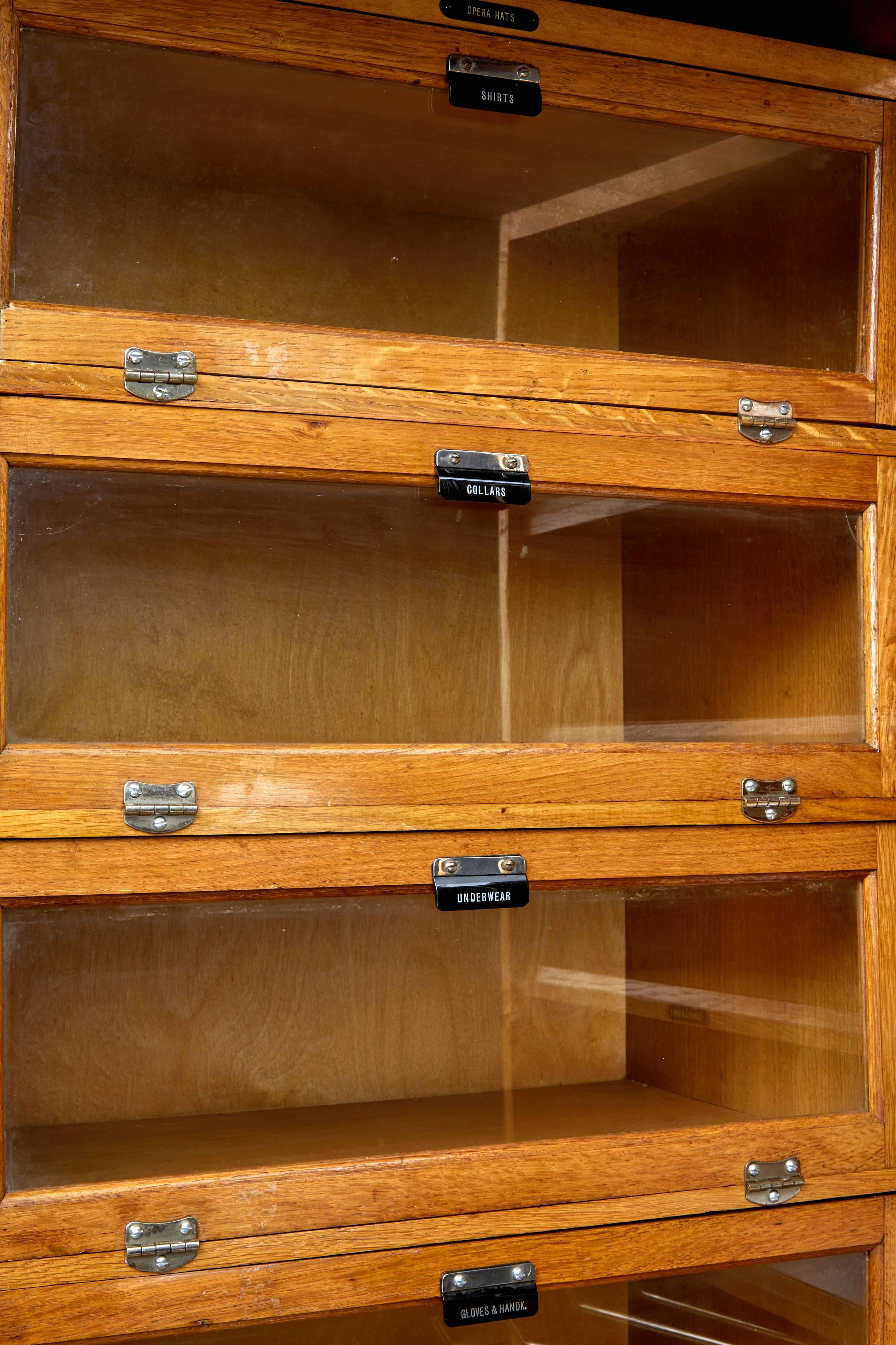 1930s, Mahogany and Oak Compactum Ltd Gentleman's Wardrobe In Good Condition In Debenham, Suffolk