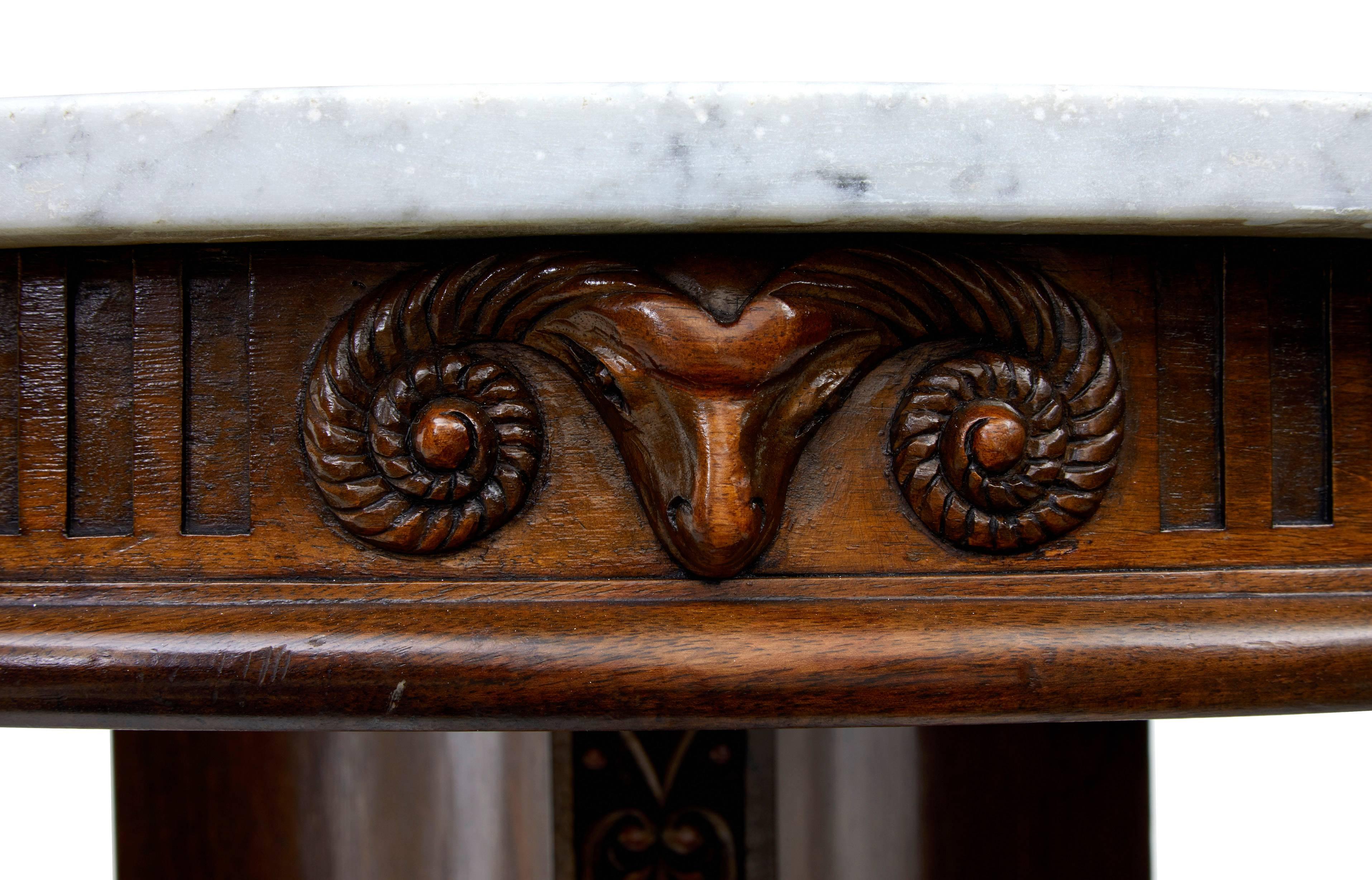 Woodwork 19th Century, French Carved Walnut Gueridon Table