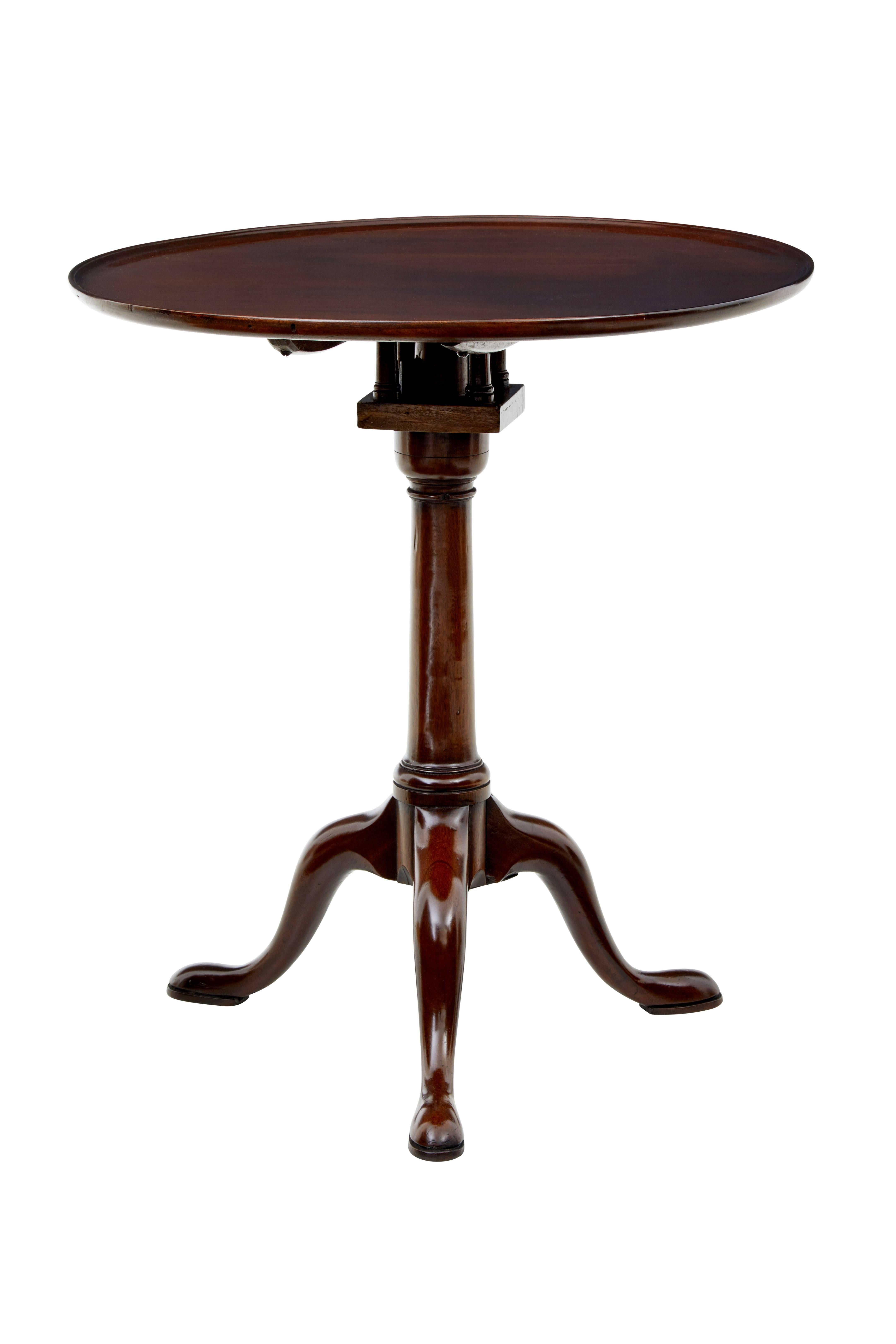 British Early 19th Century Georgian Mahogany Tripod Table