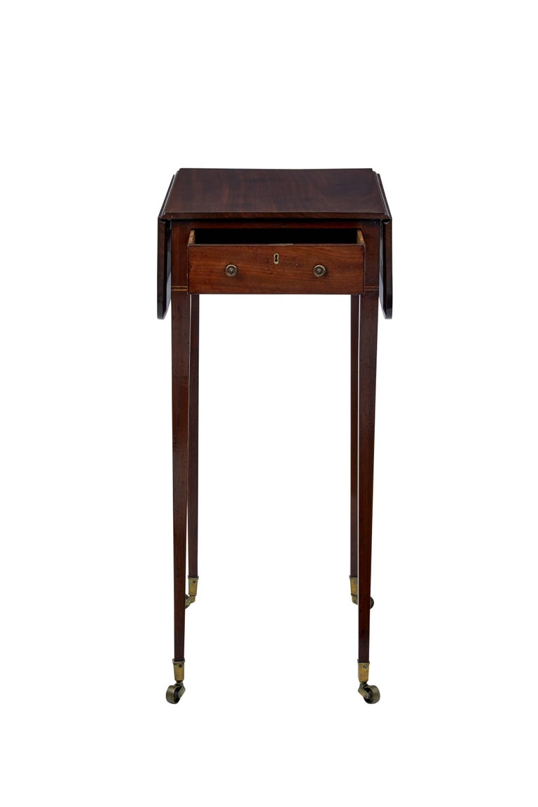 19th Century Regency Mahogany Small Drop Leaf Table At 1stdibs British 19th Century Regency Mahogany Small Drop Leaf Table For