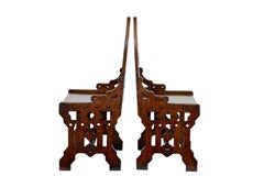 Pair of 19th Century Gothic Revival Carved Oak Hall Chairs