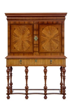 1920s Inlaid Walnut and Rosewood Cabinet on Stand